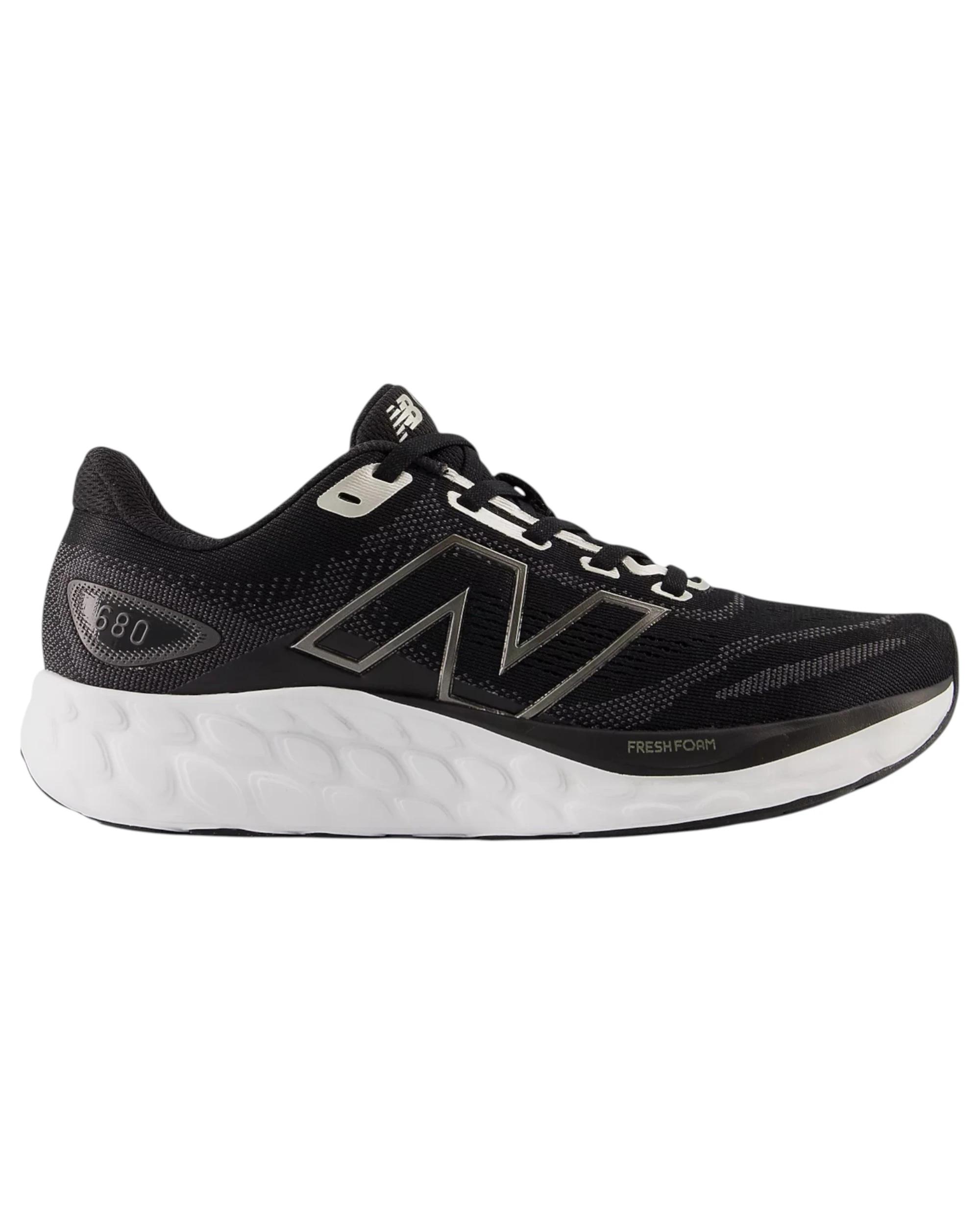 1 New Balance Womens Fresh Foam 680 Black/ White Athletic Running Shoes BLACK/WHITE, 1 of 6