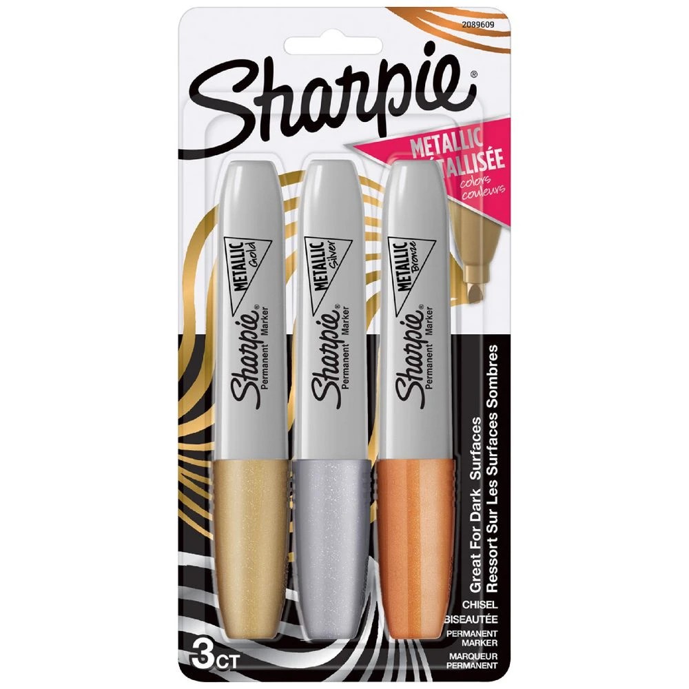 1 Sharpie Chisel Permanent Markers Metallic 3 Pack, 1 of 10