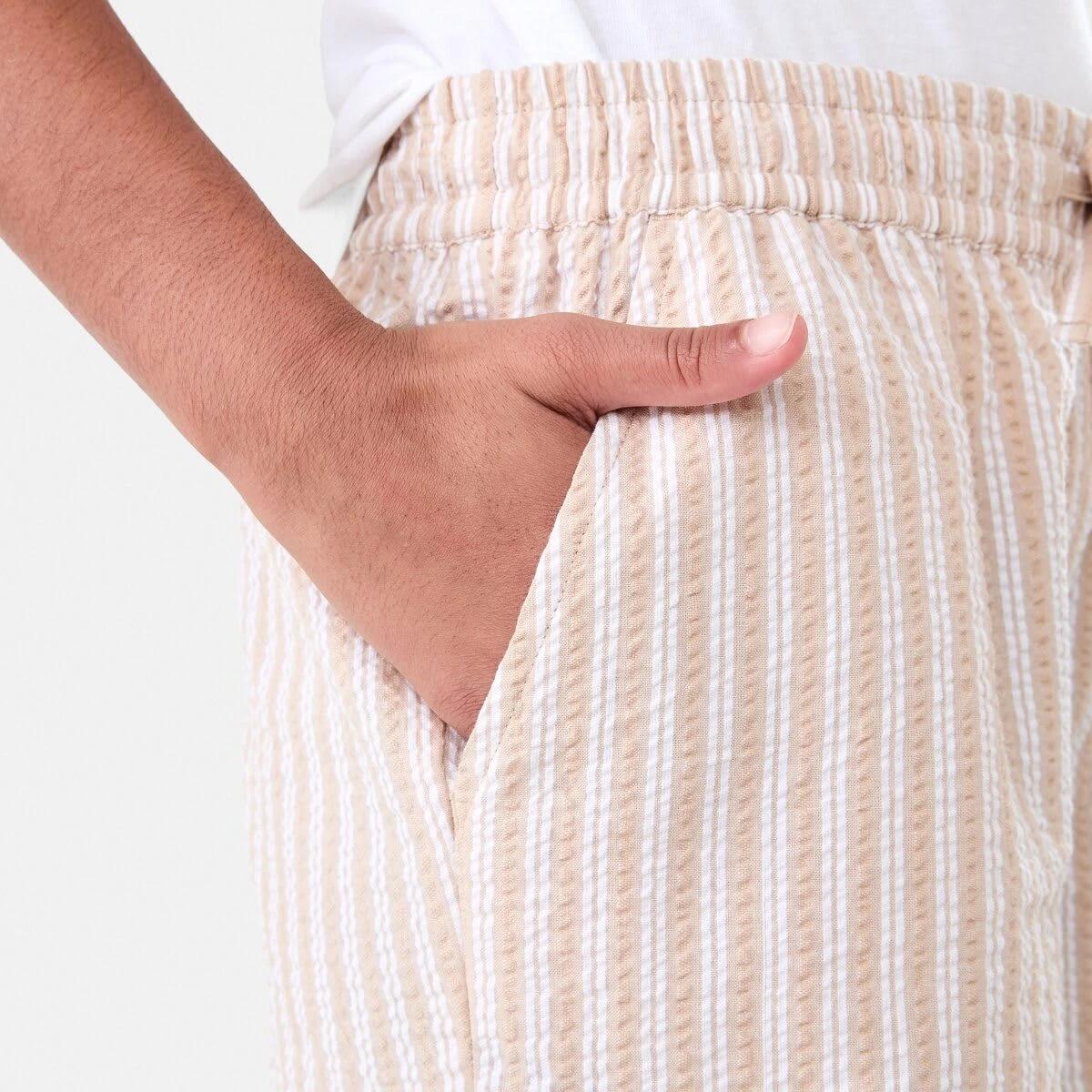 4 Relaxed Stripe Shorts BEIGE STRIPES, 4 of 6
