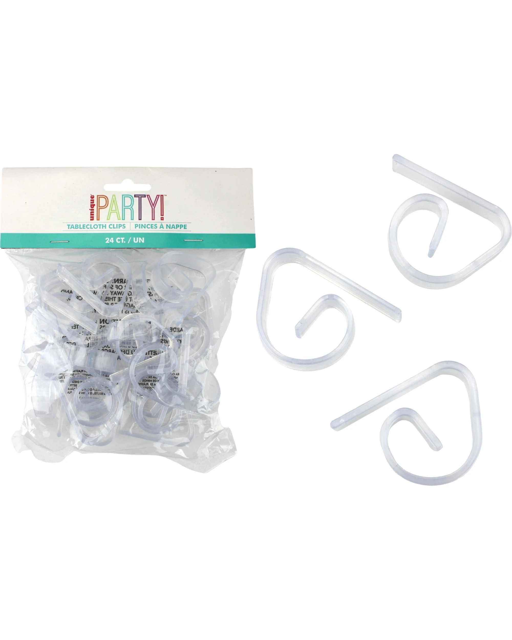 1 Unique Clear Plastic Tablecloth Clips Pack of 24, 1 of 1