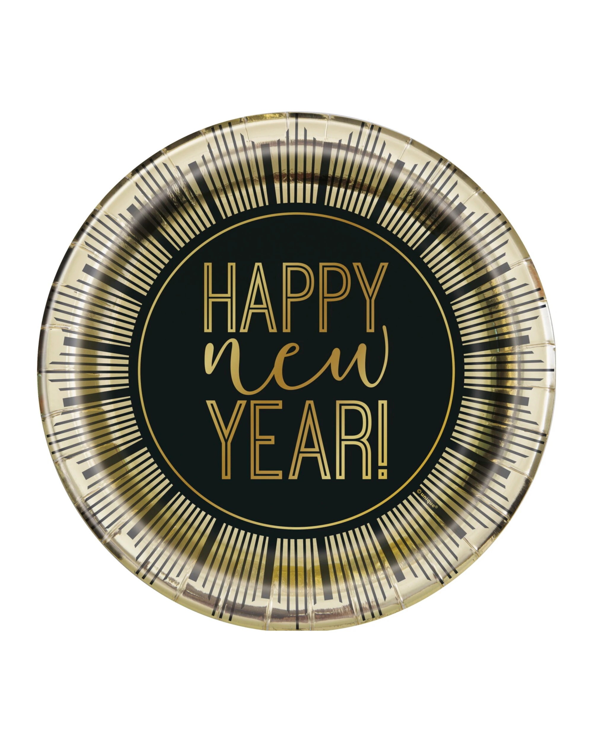 1 Unique Roaring New Year Small Paper Plates Pack of 8 - Metallic, 1 of 1