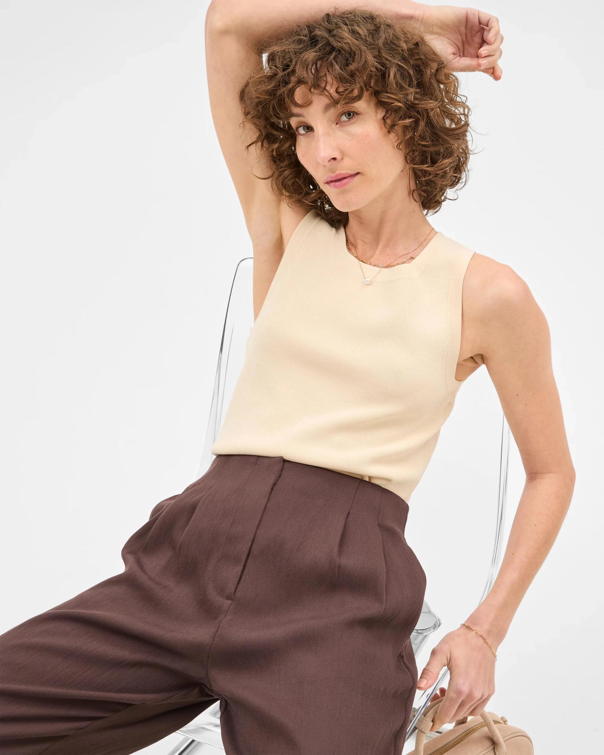 2 Ultimate Milano Sleeveless Tank Top - Preview BUTTER CREAM, 2 of 6