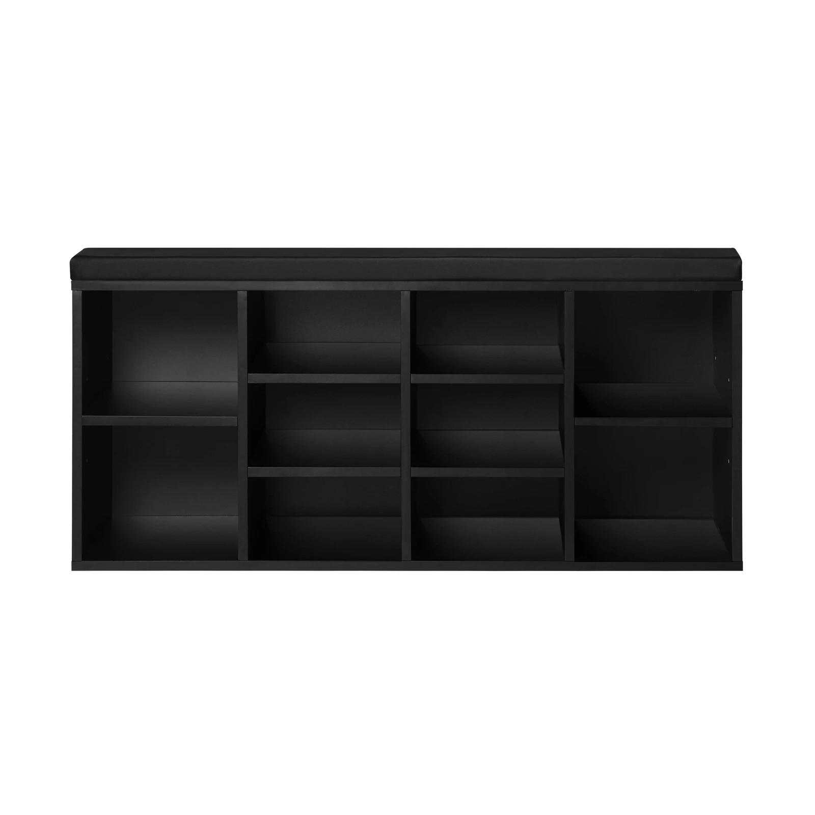 3 Oikiture Shoe Cabinet Bench Shoe Storage Rack Pu Padded Seat Organiser Cupboard
 - Black, 3 of 6