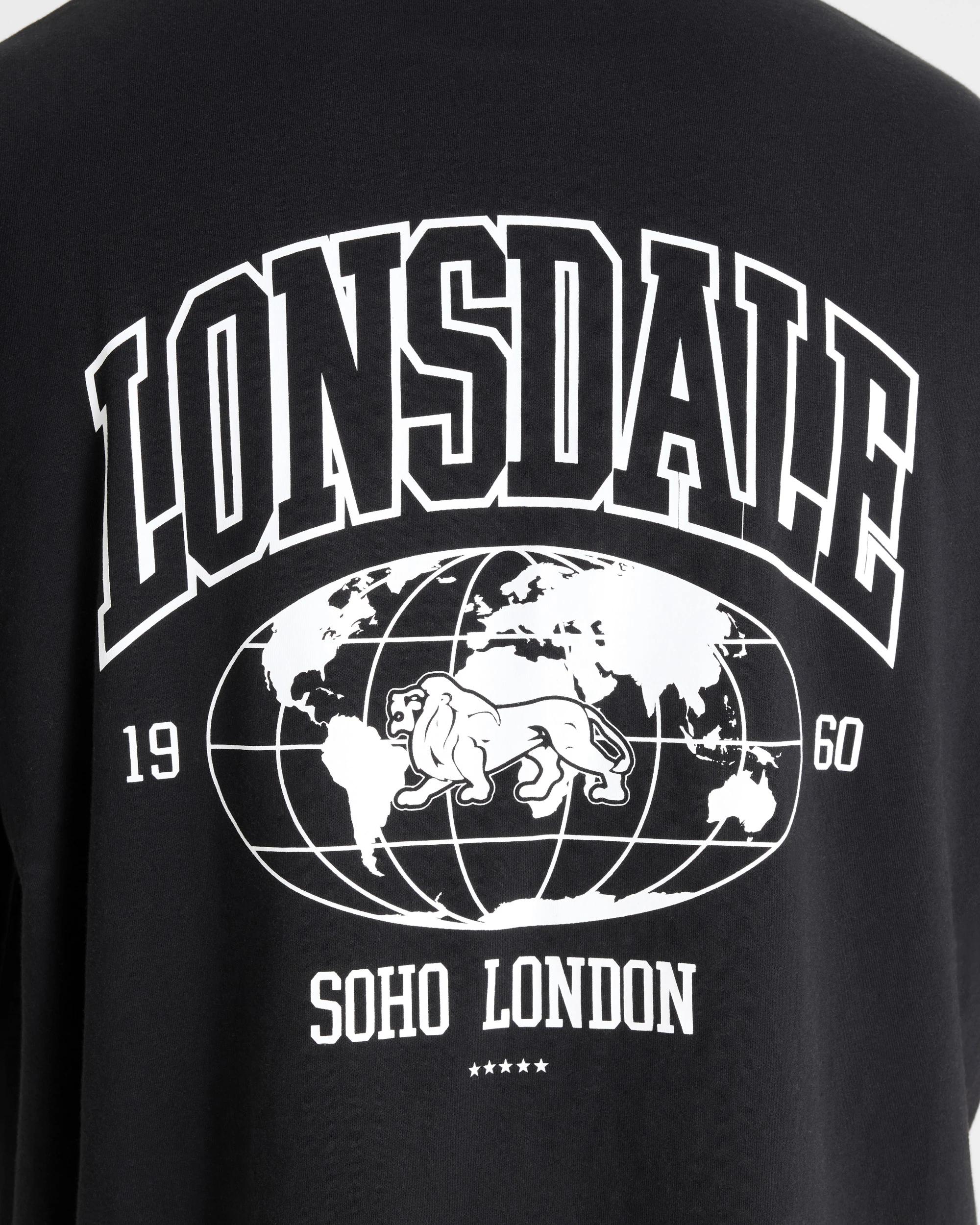 4 Lonsdale London Varsity Active Plus Short Sleeve T-shirt BLACK, 4 of 4
