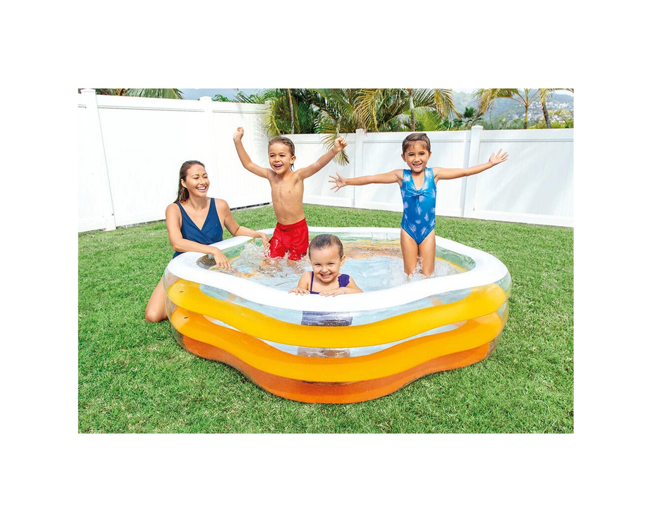 2 INTEX Swim Center Summer Colors Pool Inflatable Pool 73 Inch Vinyl 122 Gal - Multi, 2 of 2