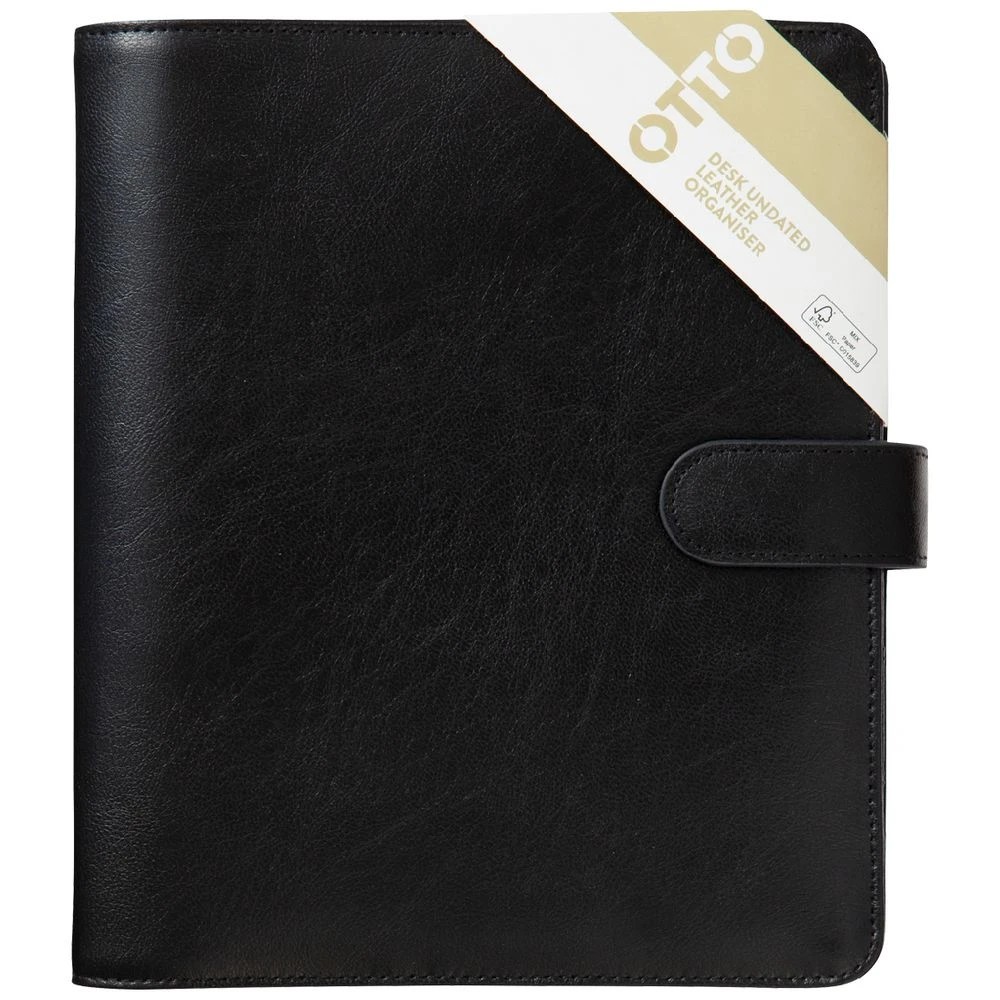 1 Otto Desk Organiser Split Leather Black, 1 of 4