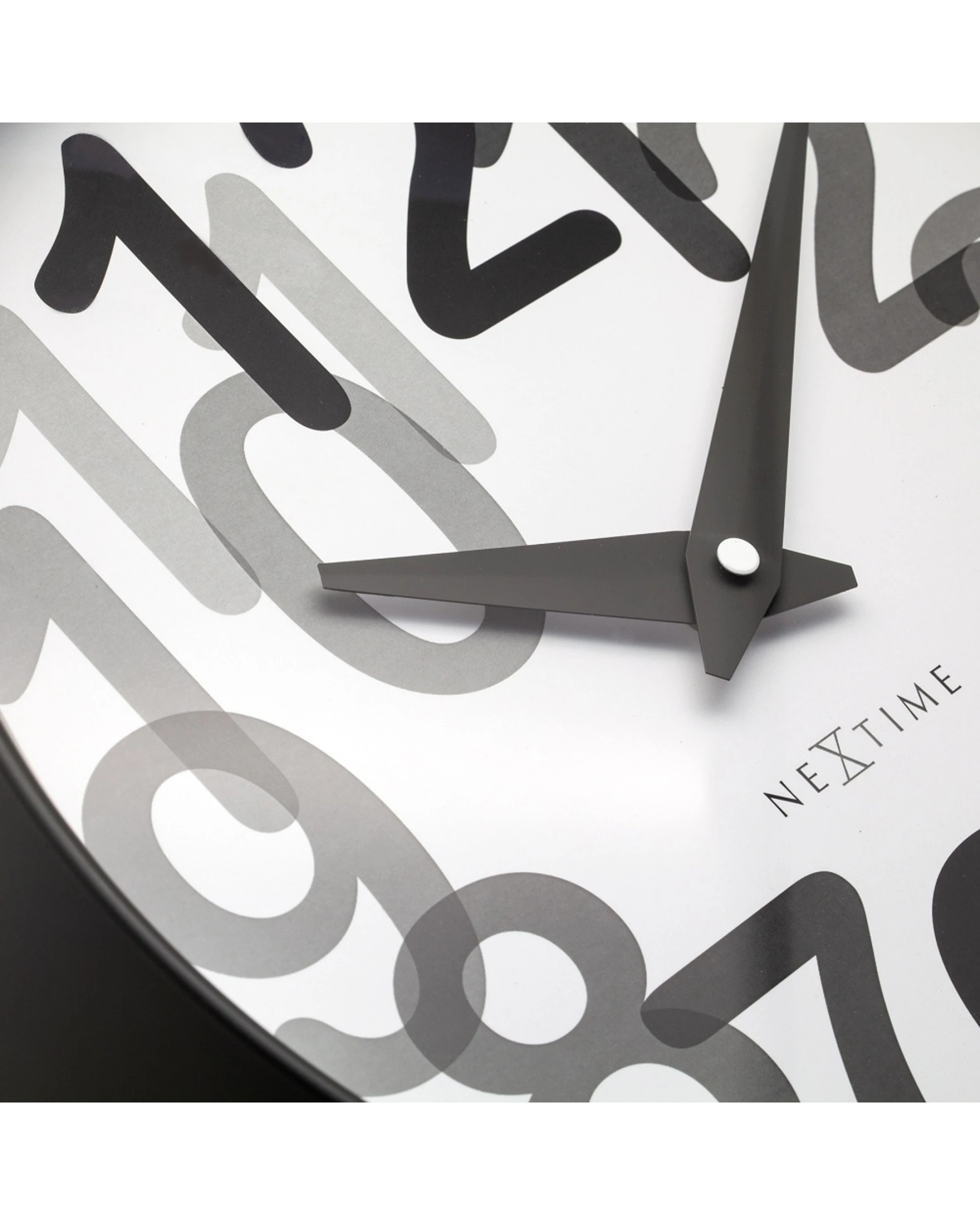 6 NeXtime Big Number Wall Clock Silent Analogue Modern Design 30cm - Grey, 6 of 7
