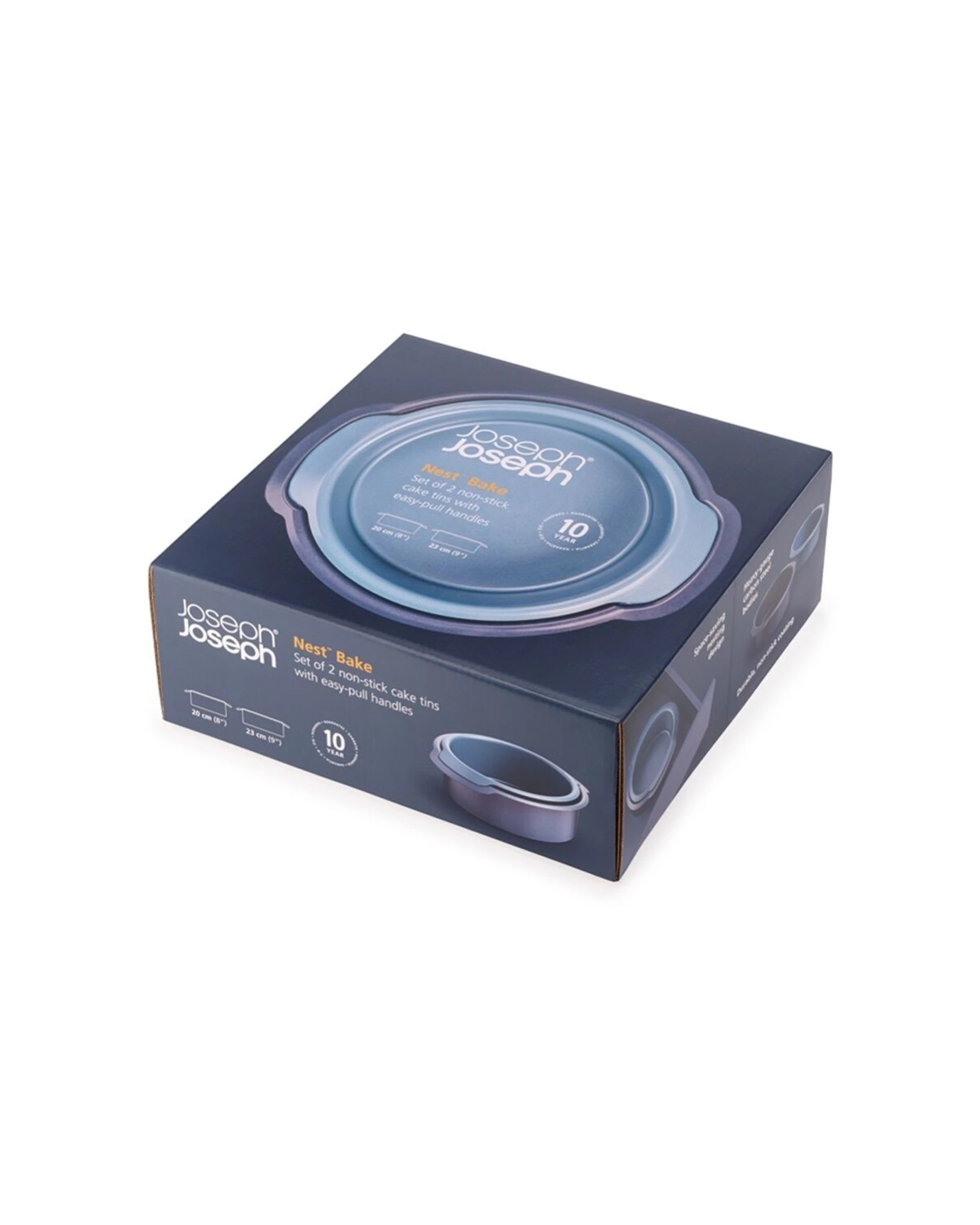 2 Joseph Joseph Carbon Steel Non-Stick Nest Bake Round Cake Tins 2PC - Blue, 2 of 8