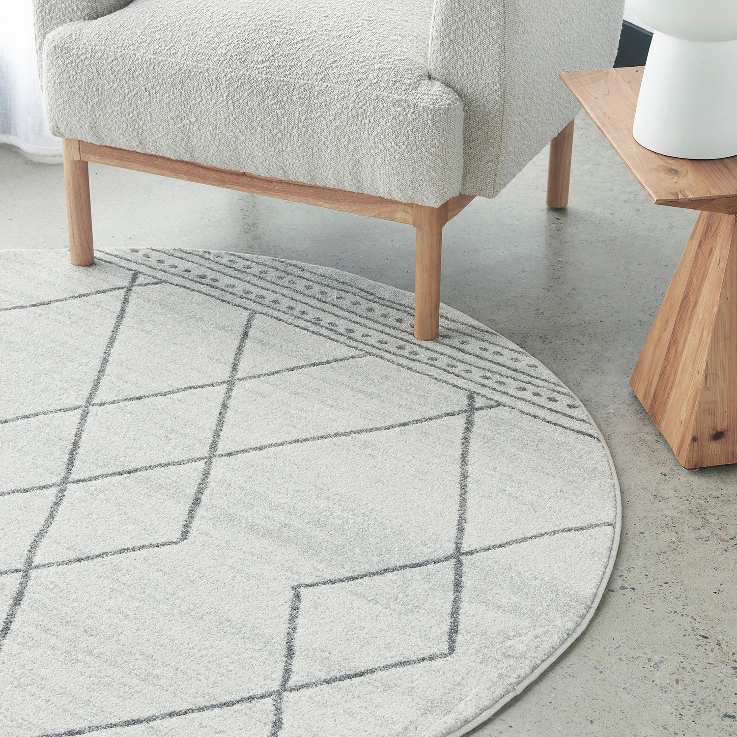 3 Common Ground Rugs Elysium Gina 150x150cm - Small Round Rug - Natural, 3 of 6