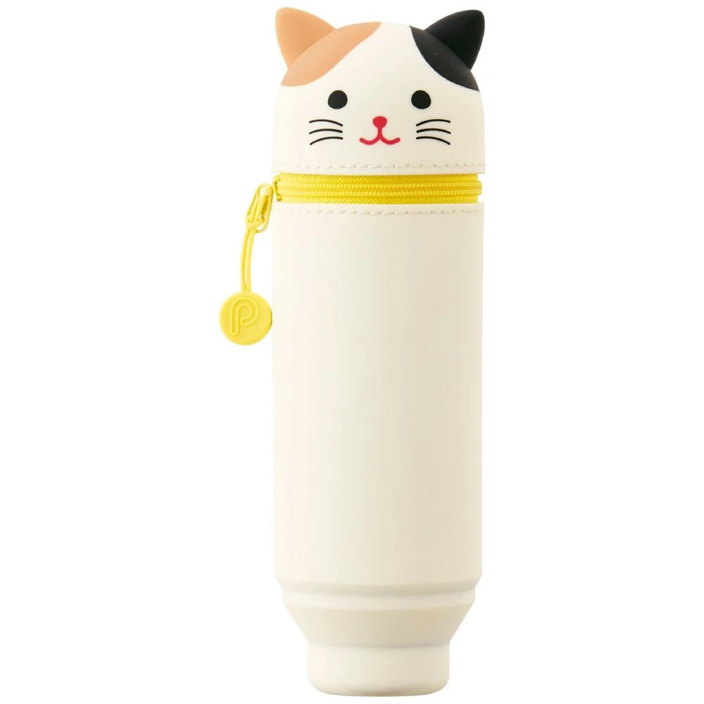 1 PuniLabo Single Zip Stand Up Silicone Pencil Case Calico Cat, 1 of 4