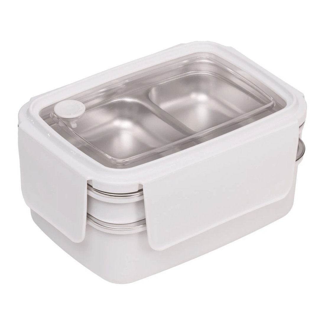 2 Studymate Stainless Steel Double Bento Box White, 2 of 4