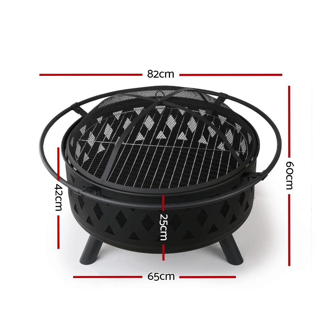 2 Grillz Fire Pit BBQ Grill 82cm - Multi, 2 of 7