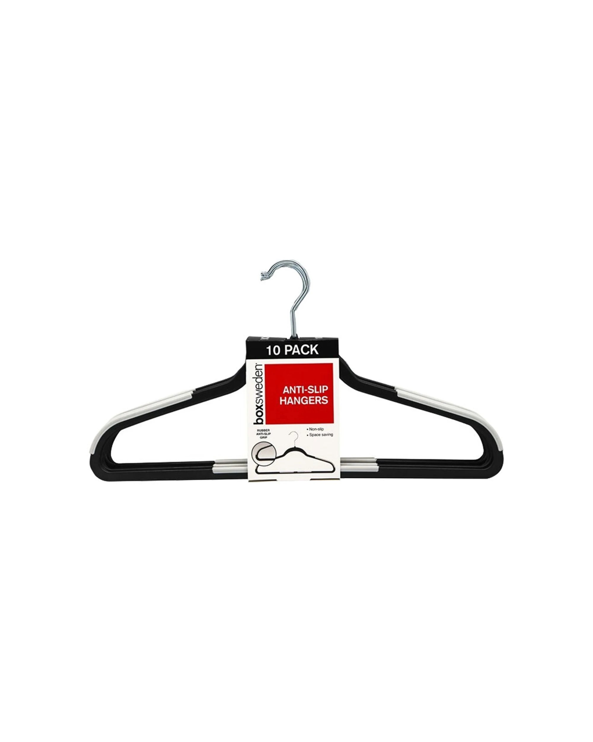 1 10pk Boxsweden Plastic Hangers 45cm W/ Anti Slip Tpr Closet Organiser - Assorted, 1 of 3