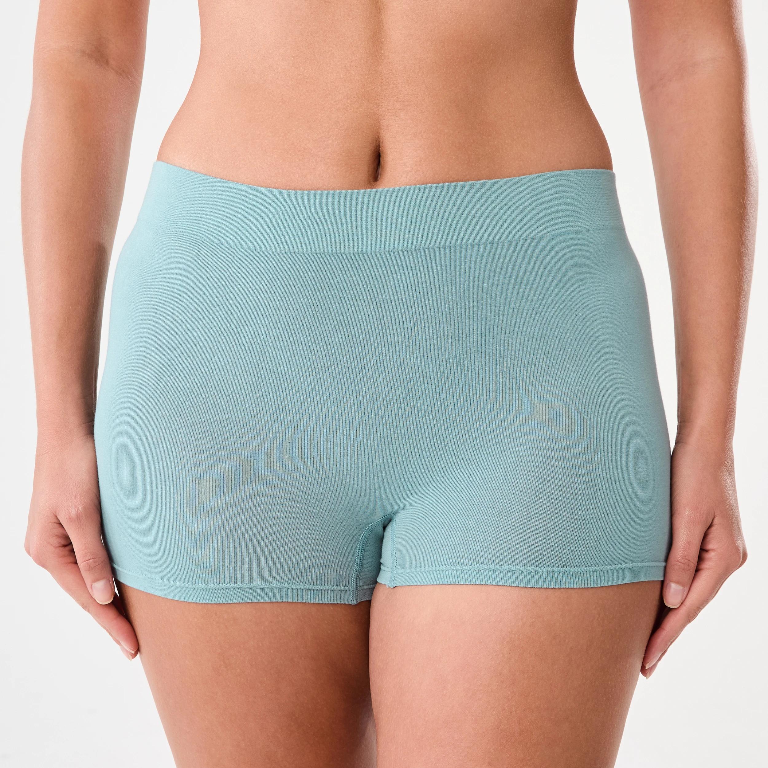 4 3 Pack Seamfree Cotton Boyleg Briefs WASHED SLATE, SEAGRASS BLUE, BRIGHT TURQUOISE, 4 of 8