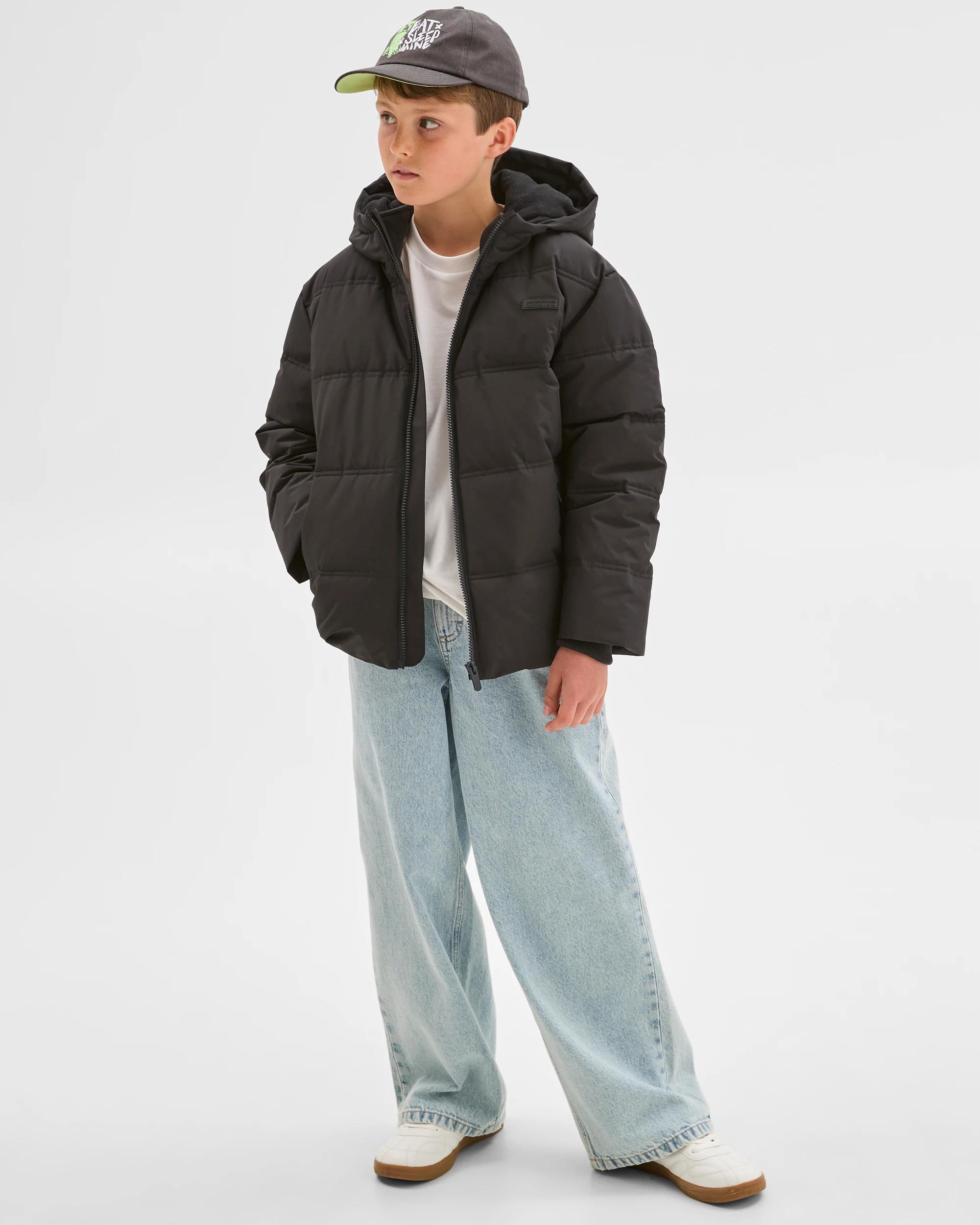 1 Target Kids Hooded Puffer Jacket BLACK, 1 of 7