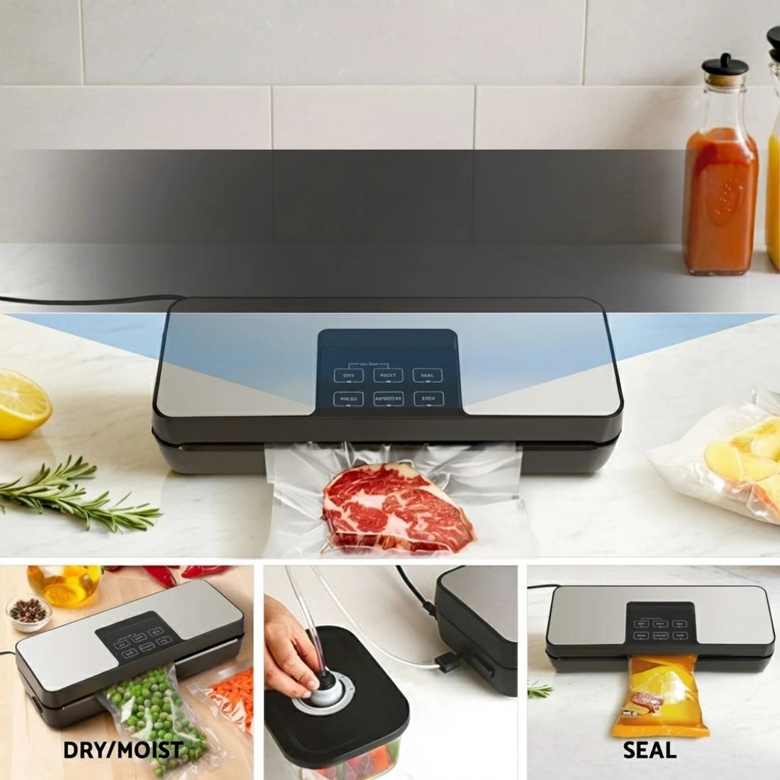 3 Devanti Food Vacuum Sealer Machine Auto Seal Cutter 5 Modes Storage Bags 4 Rolls - Multi, 3 of 5