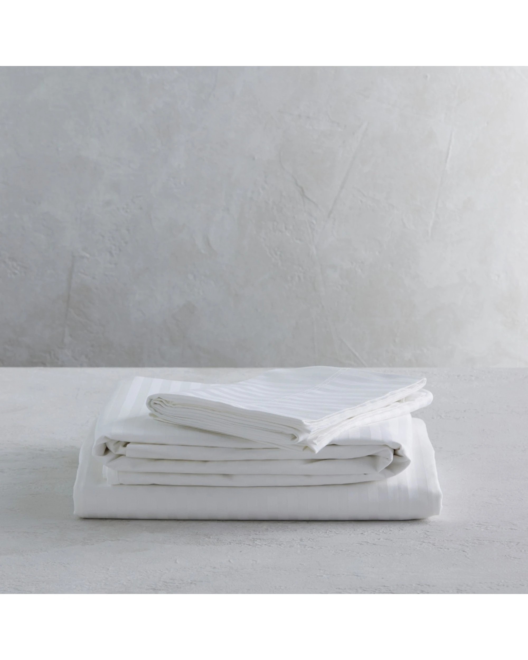 3 Bedding co Sheet Set 1200TC Egyptian Cotton Stripe - Double Bed - White, 3 of 4