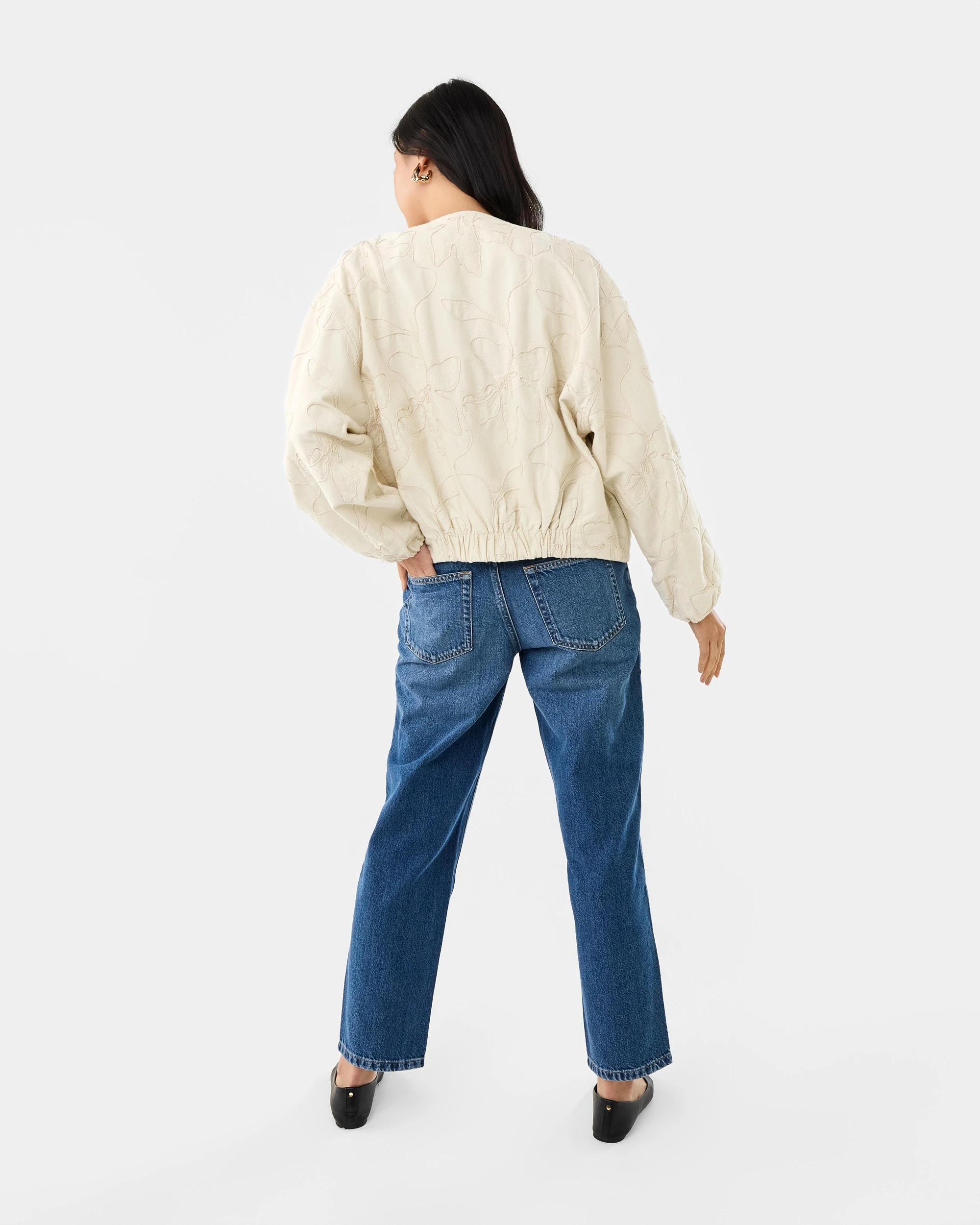 5 Embroidered Bomber Jacket Cld White, 5 of 9
