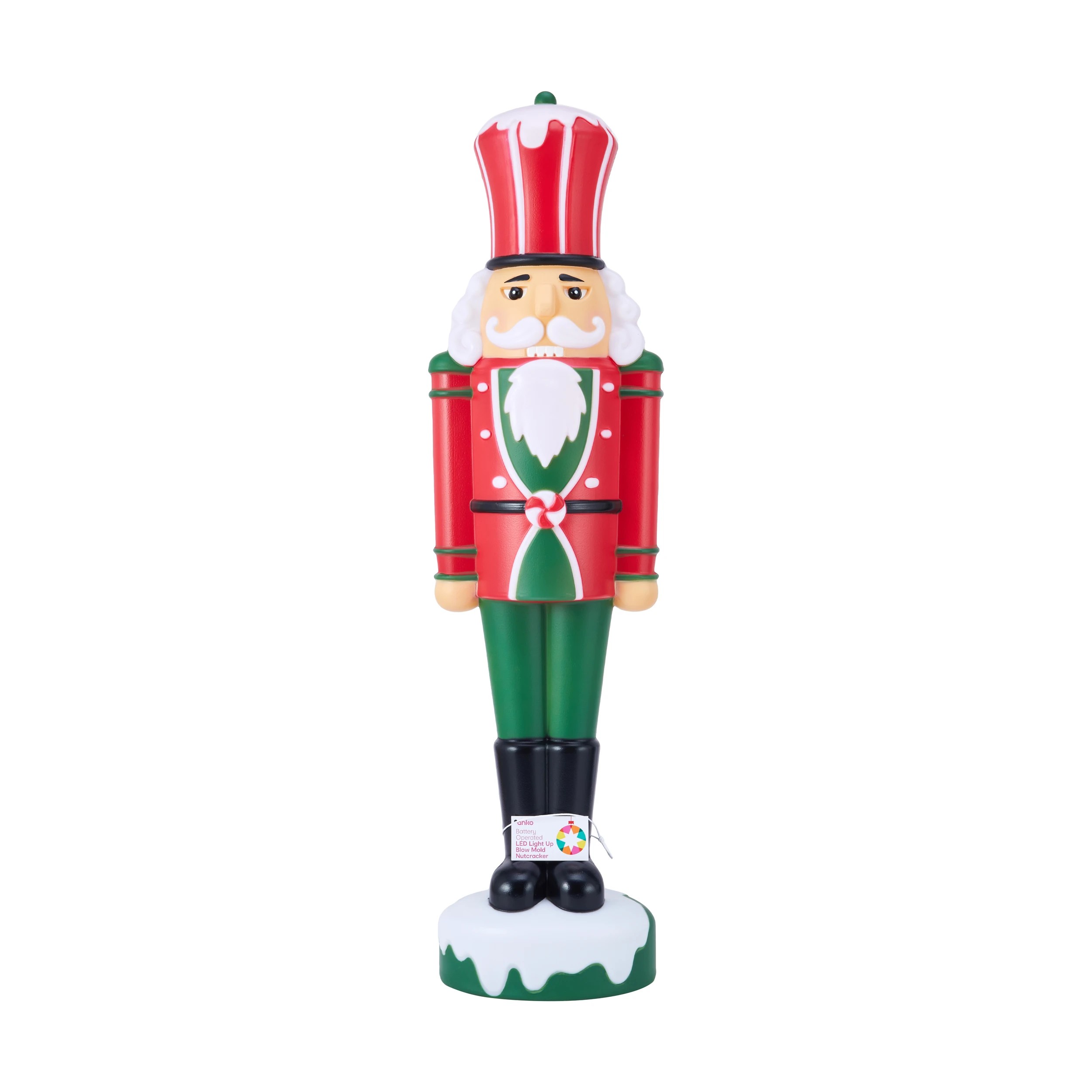 7 Battery Operated LED Light Up Blow Mold Nutcracker, 7 of 7
