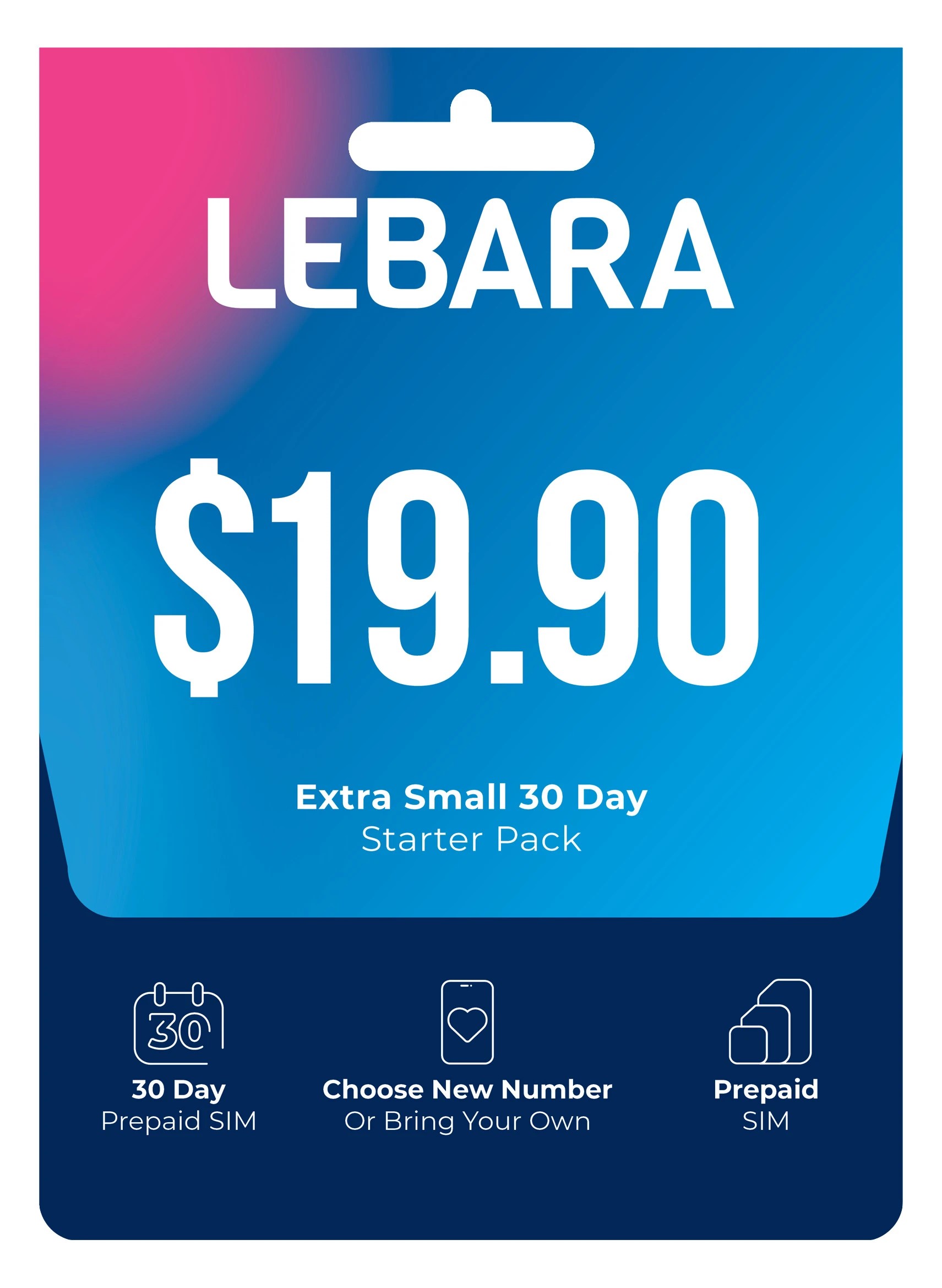 1 Lebara $19.90 Extra Small 30 Day Starter Pack, 1 of 2
