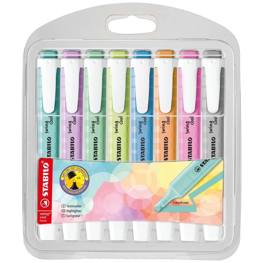 1 Stabilo Swing Cool Highlighters Pastel 8 Pack, 1 of 2