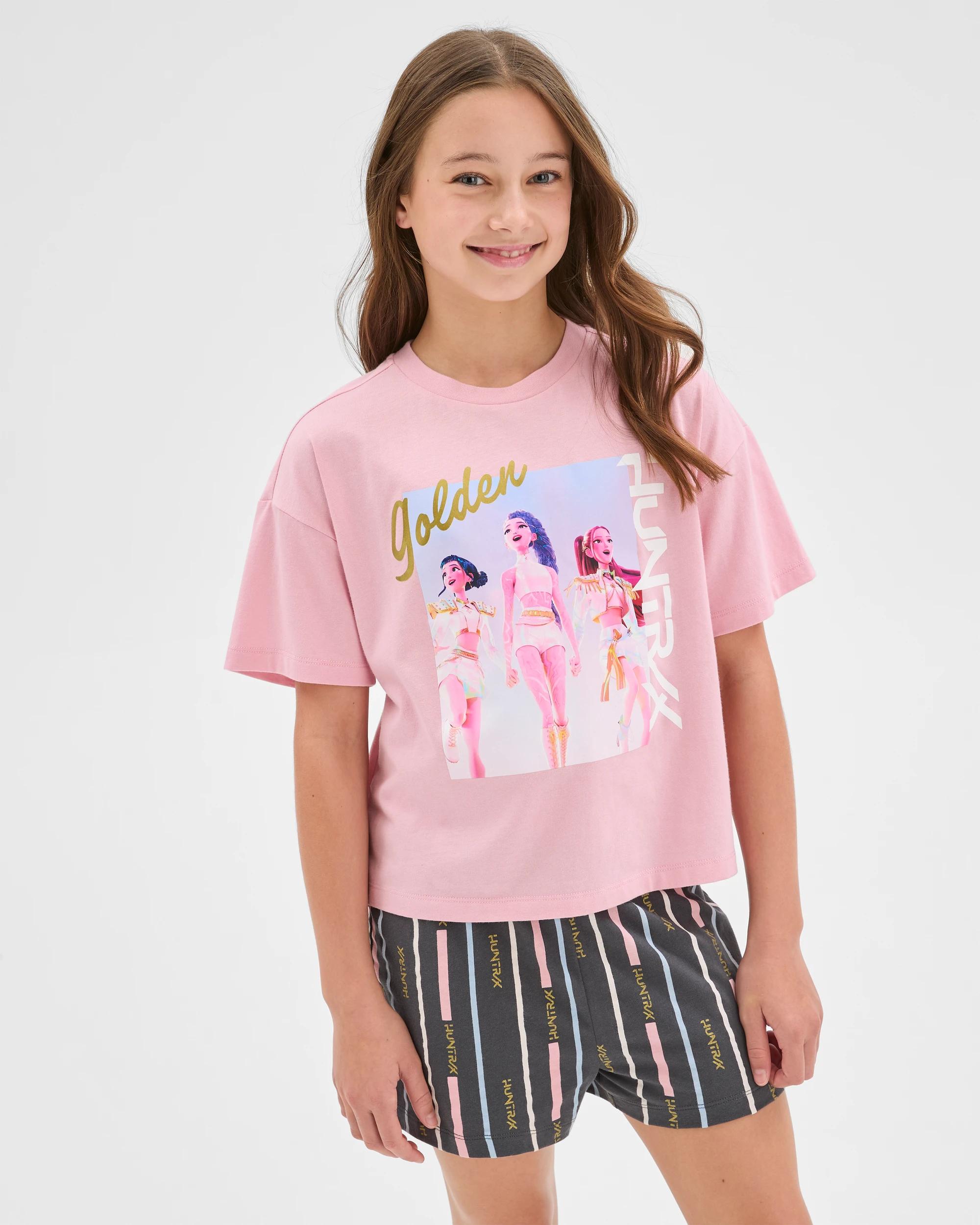 1 KPop Demon Hunters Australian Cotton Girls Jersey Pyjama Set PINK KPOP, 1 of 8