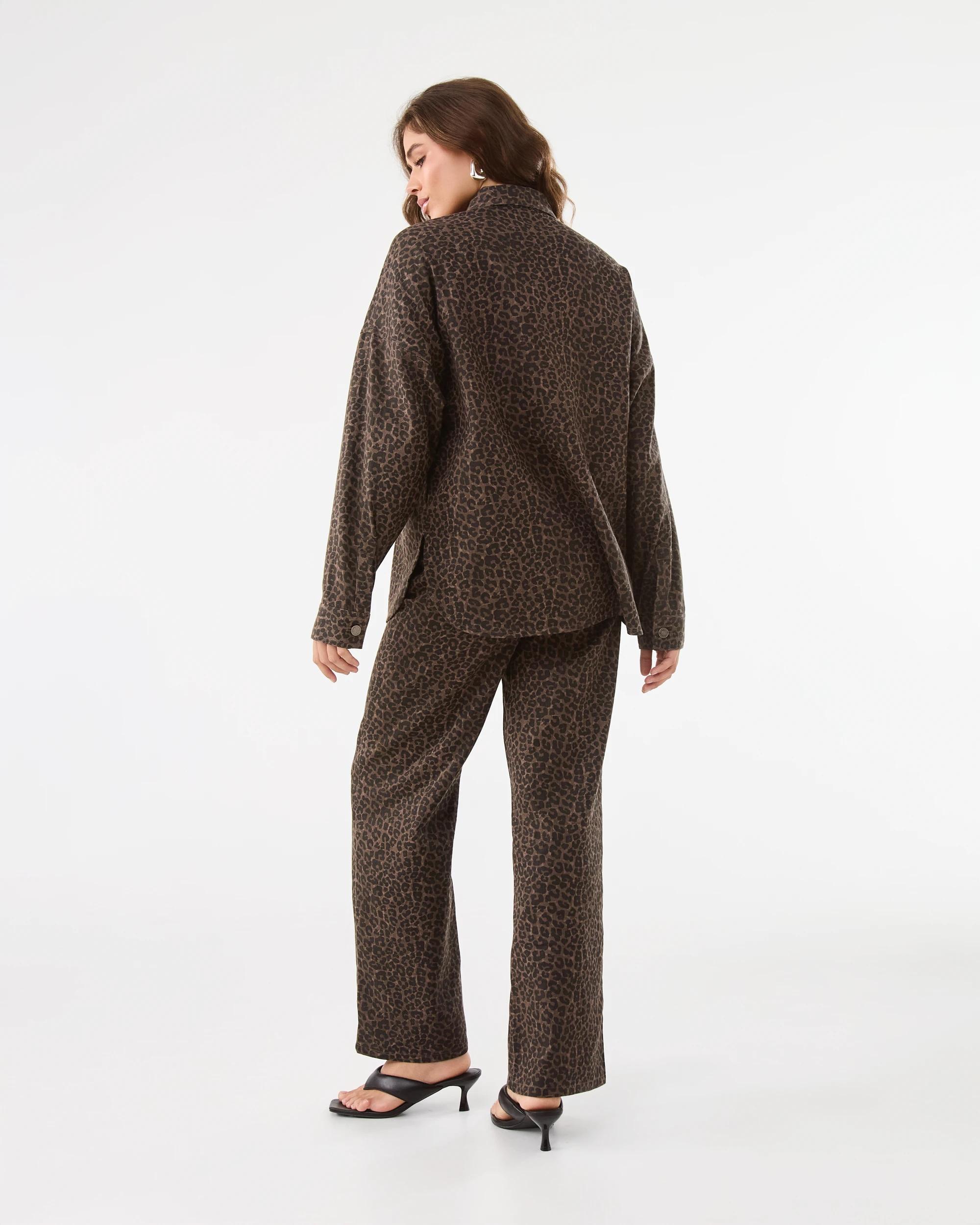 4 Leopard Straight Leg Jeans Brwn Leop, 4 of 6