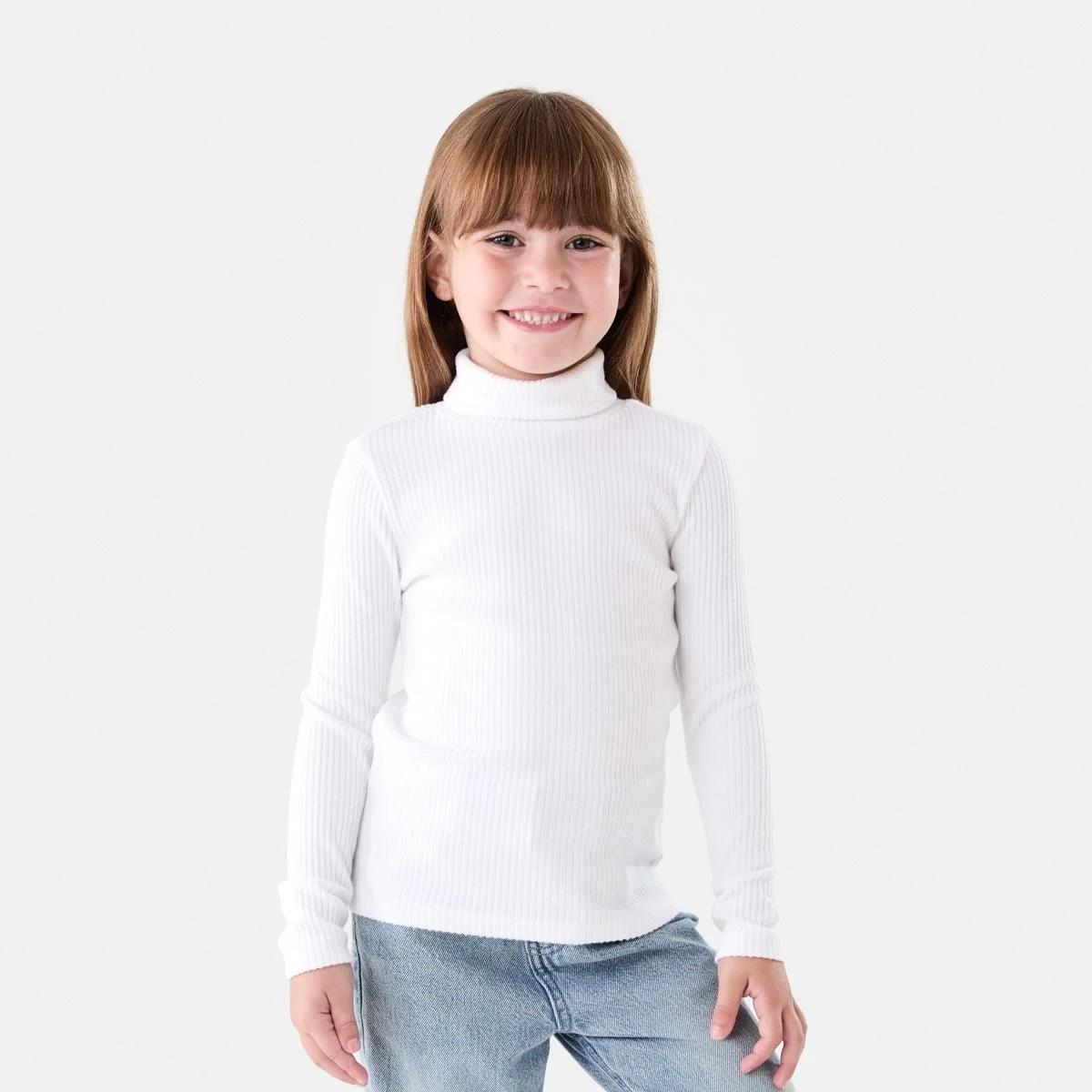 1 Long Sleeve Skivvy Top White, 1 of 6
