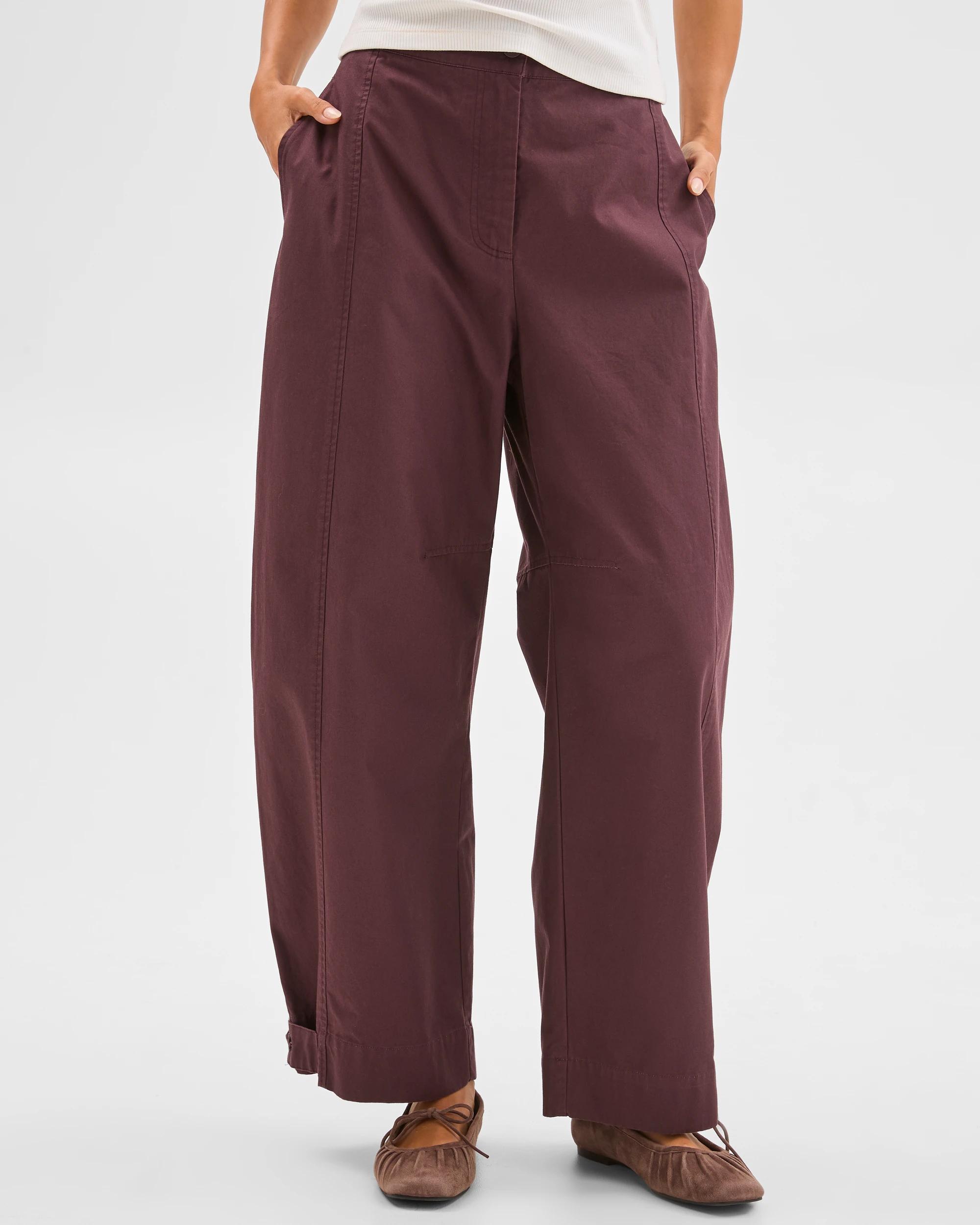 3 Lily Loves Australian Cotton Barrel Leg Cargo Pants FUDGE, 3 of 8