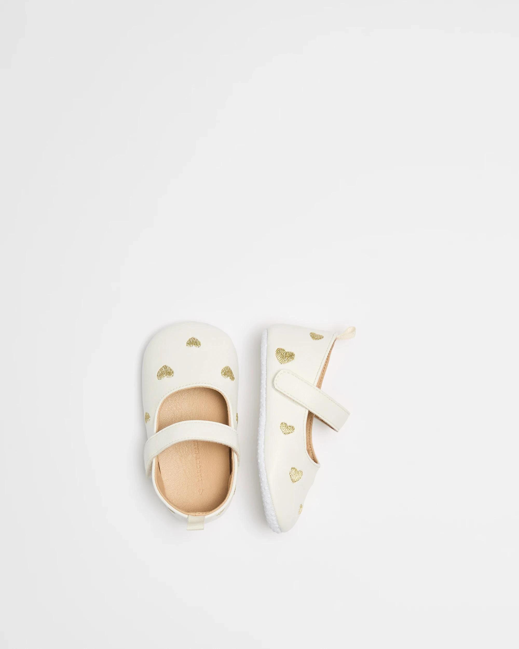 3 Target Baby Girls Pre-Walker Heart Ballet Flat WHITE HEARTS, 3 of 3