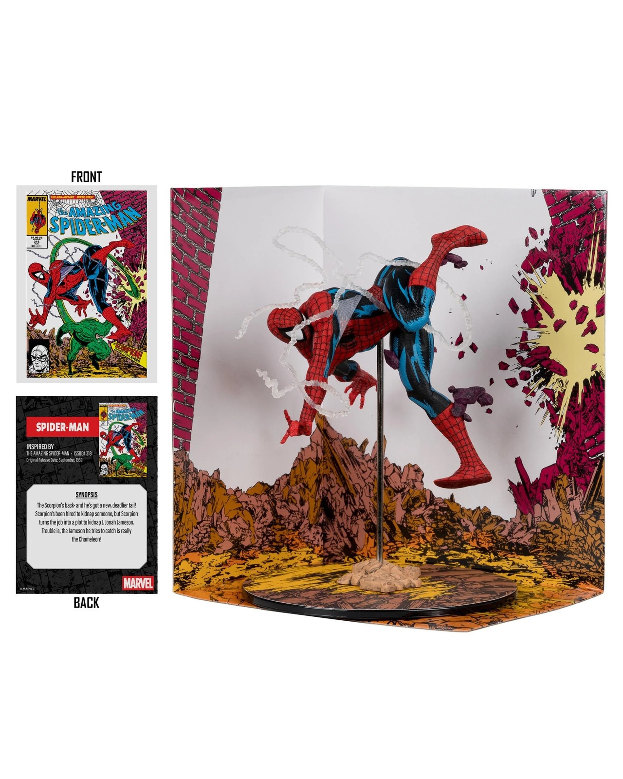 7 McFarlane Marvel Collection The Amazing Spider-Man #318 Spider-Man 1:10 Scale Figure, 7 of 10