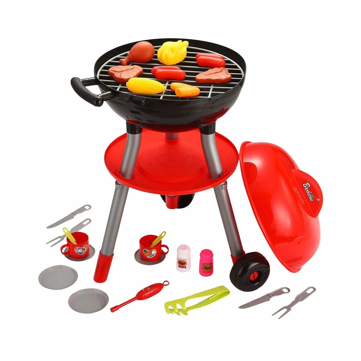 1 AUSWAY Kids Kitchen BBQ Grill Barbeque Playset, 1 of 3