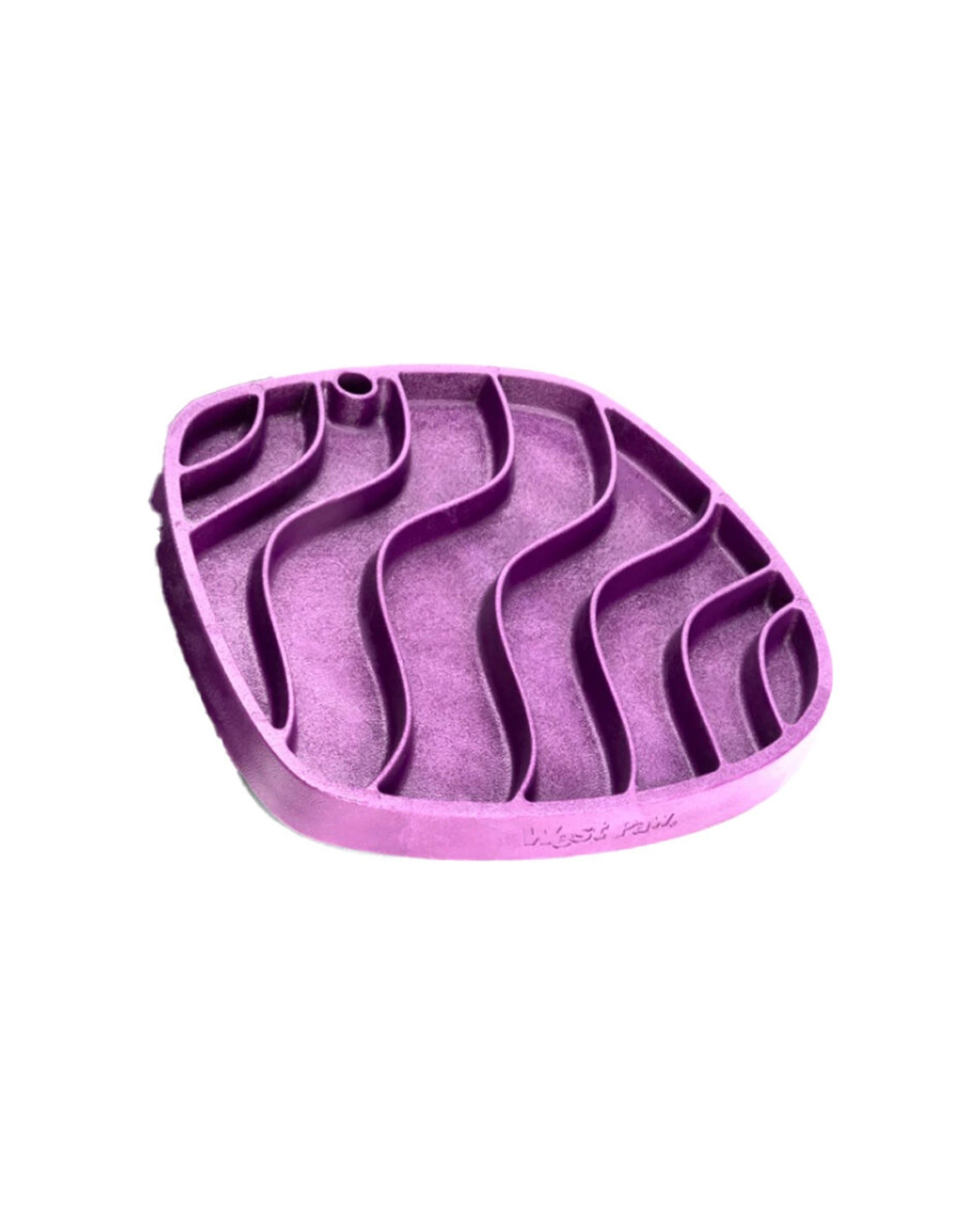 1 West Paw Waves Feast Pet Dog Lick Mat Slow Feeder Plate Dishwasher Safe - Red, 1 of 3