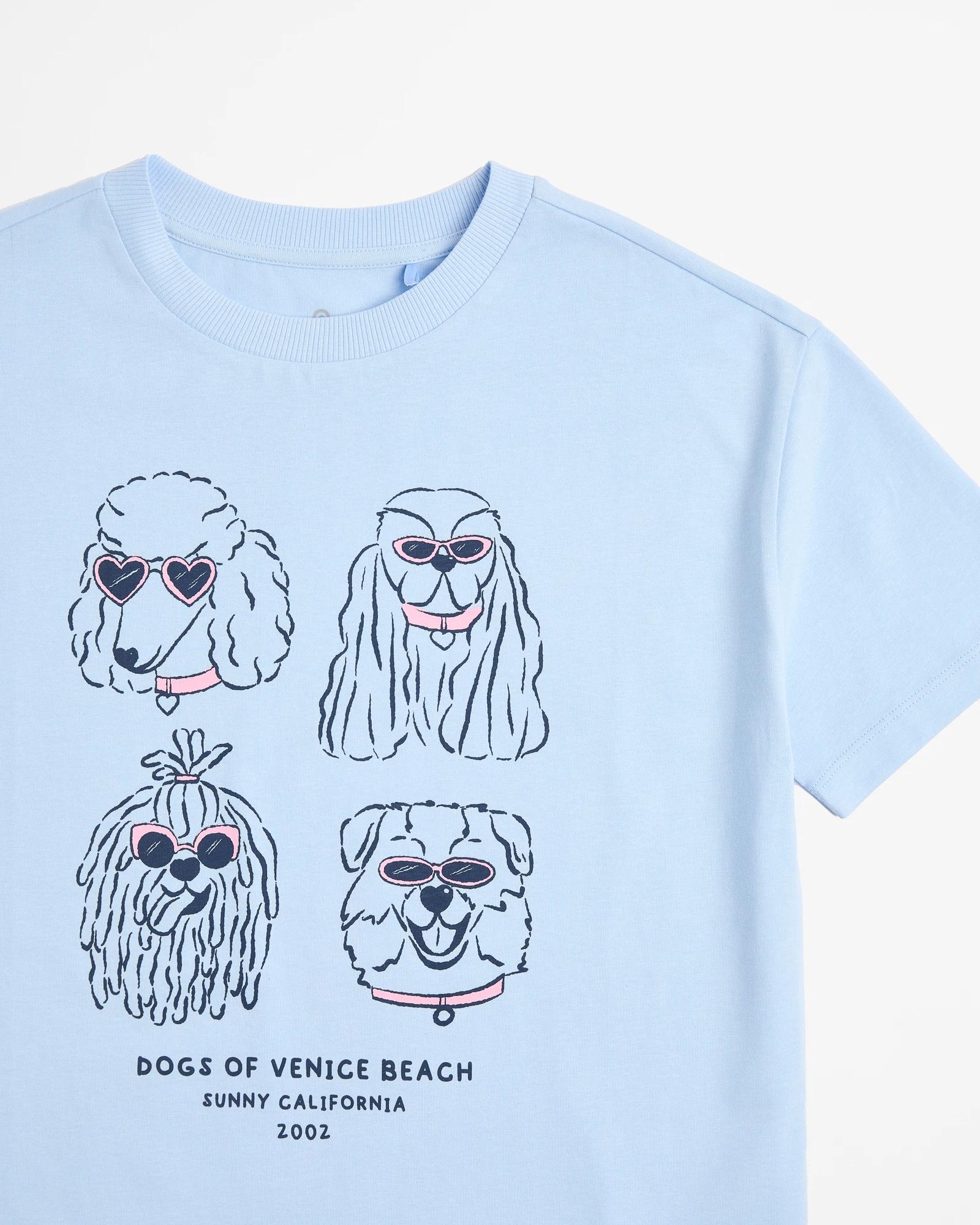 2 Target Australian Cotton Longline Print T-shirt LIGHT BLUE PUPPY, 2 of 3