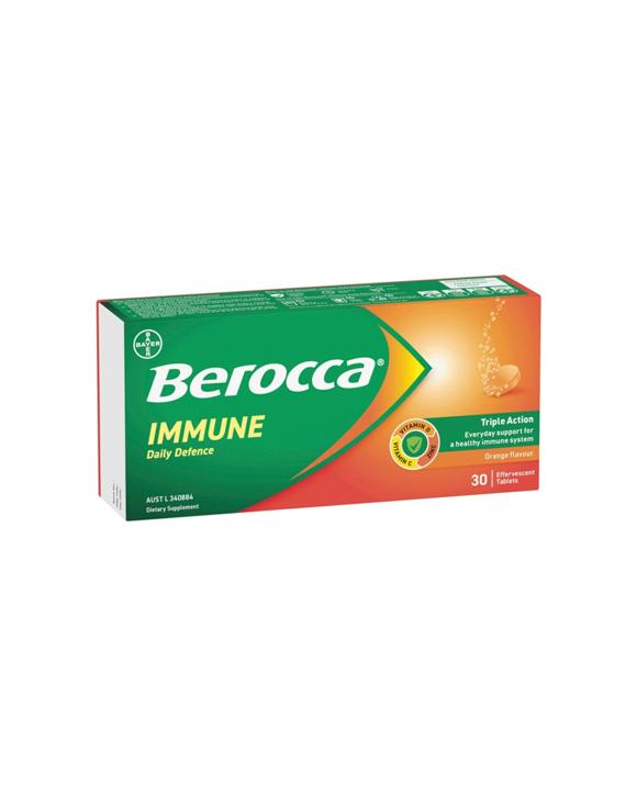 Berocca 30pc Immune Daily Defence Vitamin C D Zinc Effervescent Tablets