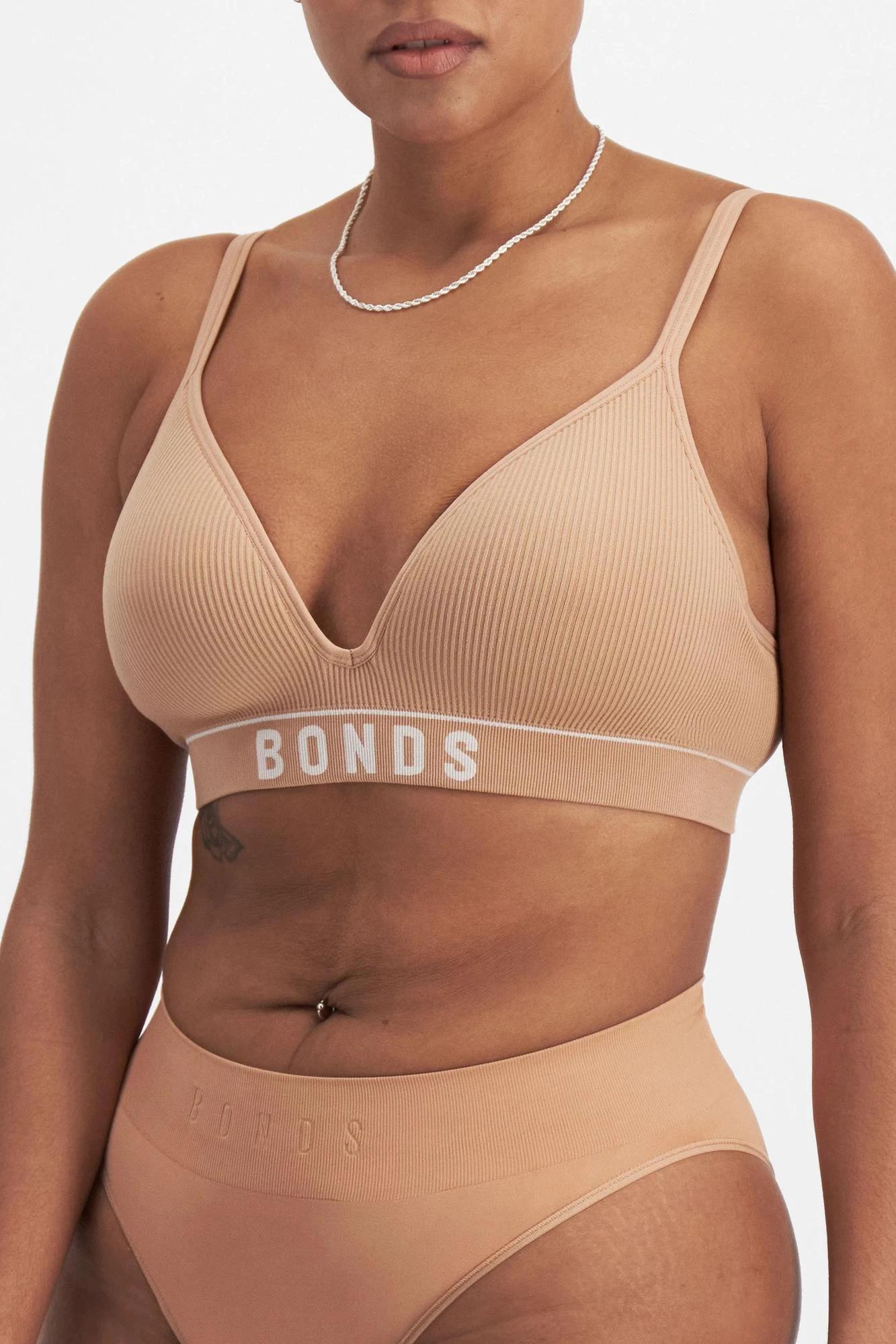 7 Womens Retro Rib T-Shirt Crop Bra - Bonds BLUSHED BROWN/WHITE, 7 of 8