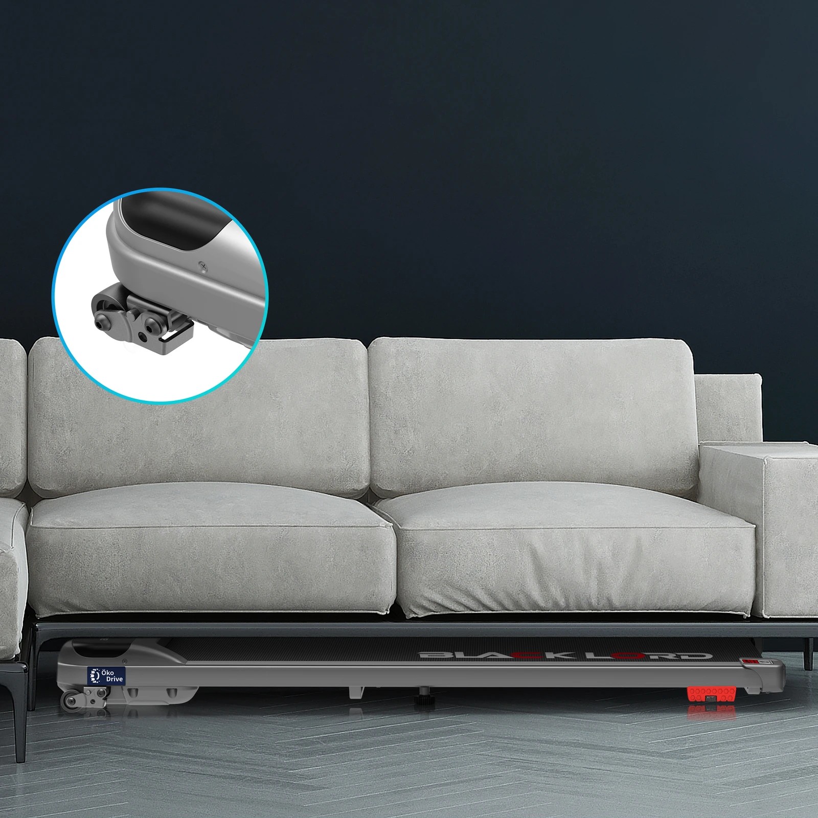 8 Black Lord Treadmill Electric Walking Pad Home Office Gym Fitness Incline MS2 - Silver, 8 of 9