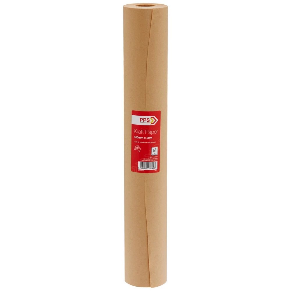 1 PPS Kraft Paper Roll 450mm x 50m, 1 of 2