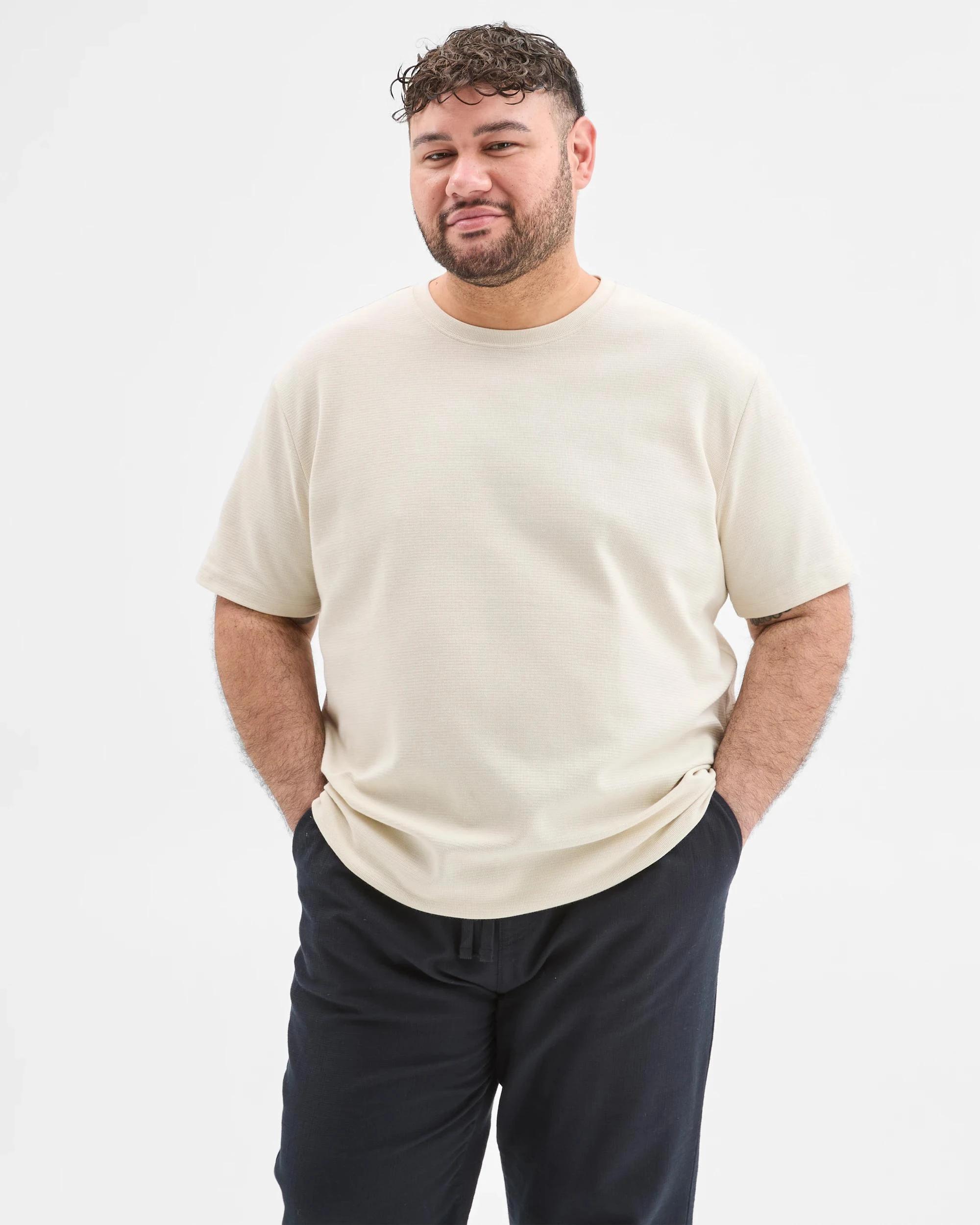 1 Target Plus Size Australian Cotton Blend Textured T-Shirt BIRCH, 1 of 6