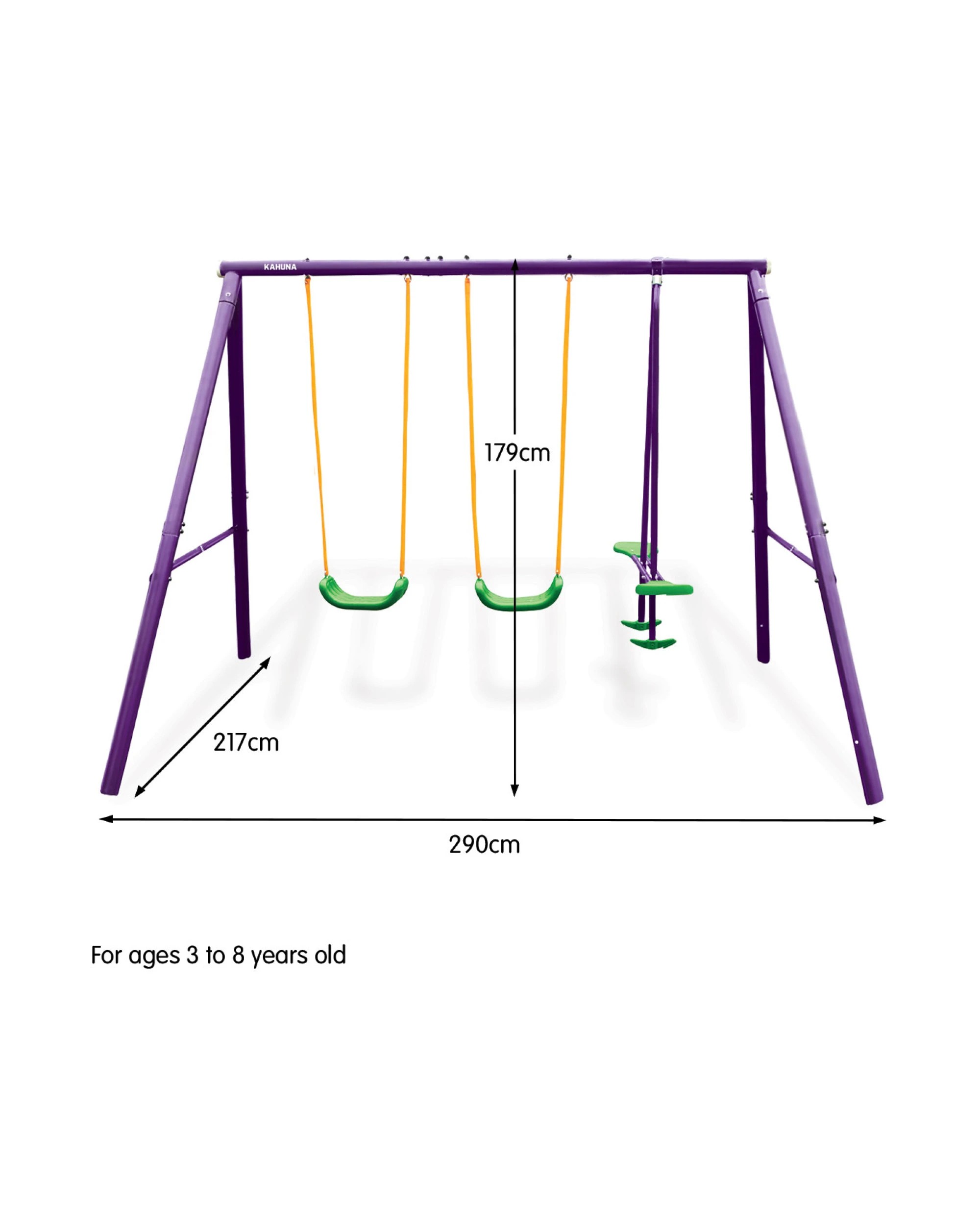 8 Kahuna Kids 4-seater Swing Set Purple Green, 8 of 8