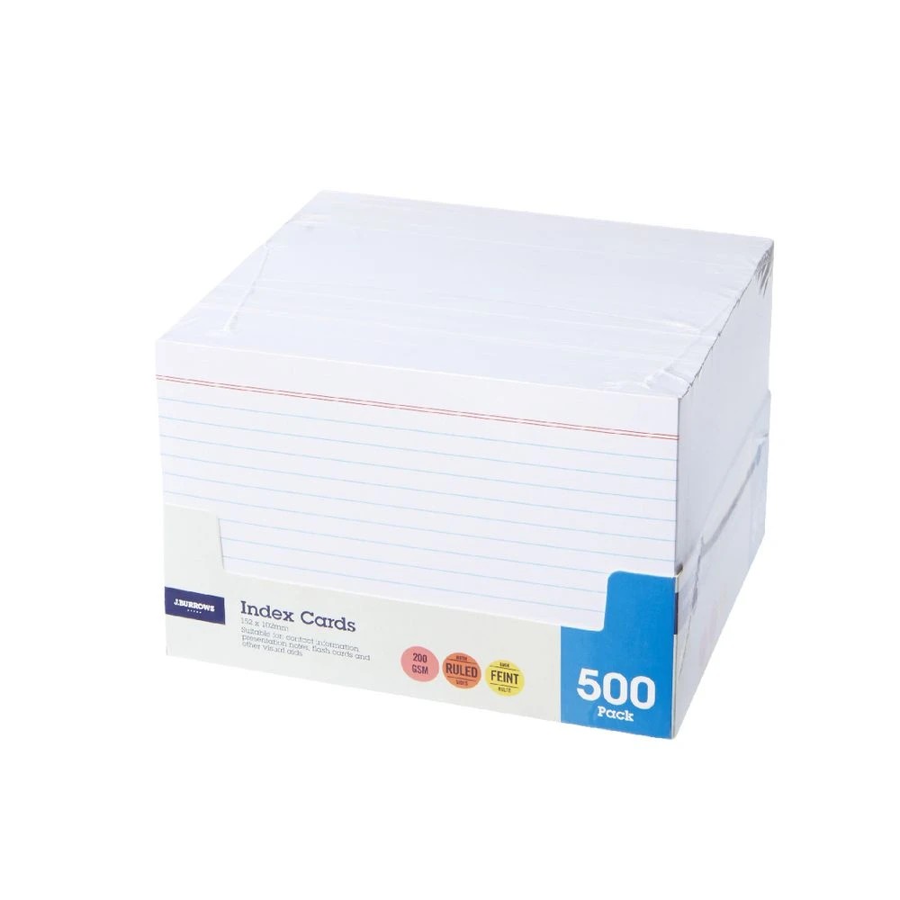 2 J.Burrows Index Cards Ruled 152 x 102mm White 500 Pack, 2 of 3