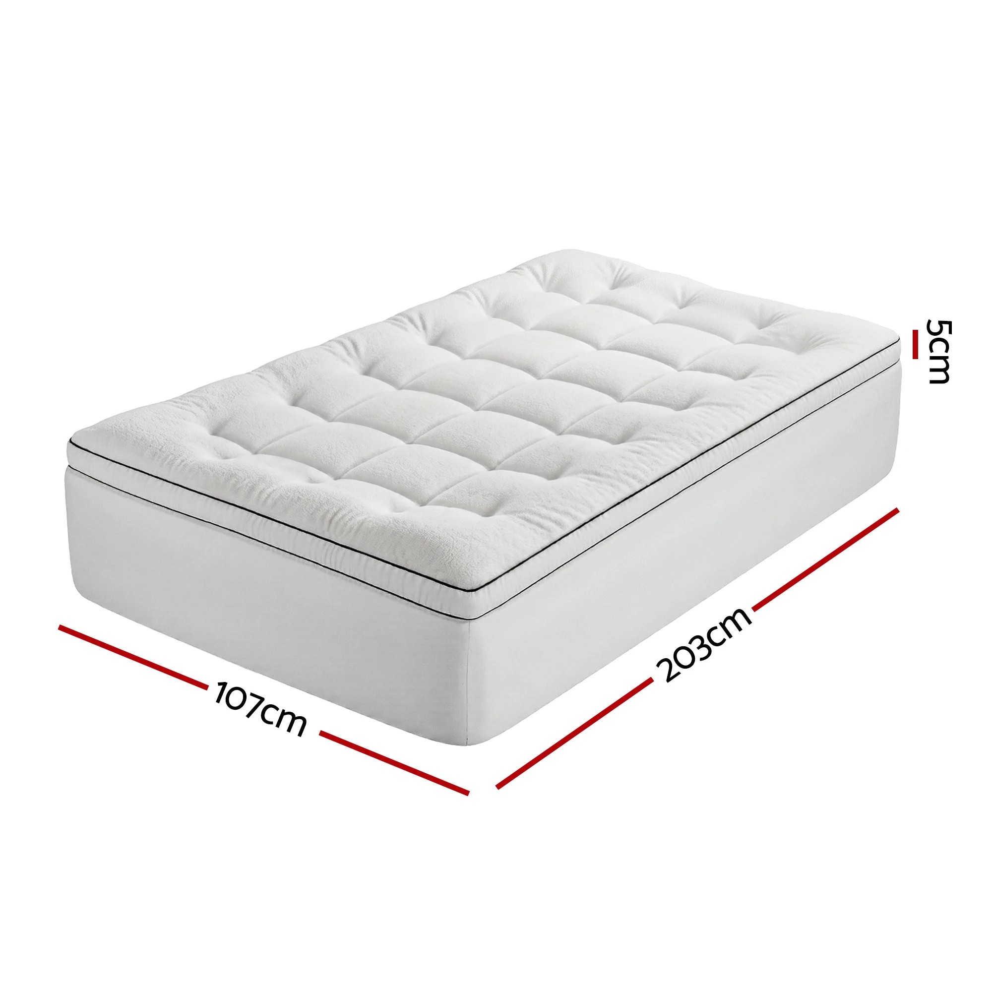 2 Giselle Bedding King Single Mattress Topper 5cm Coral Fleece - King Single Bed - White, 2 of 9