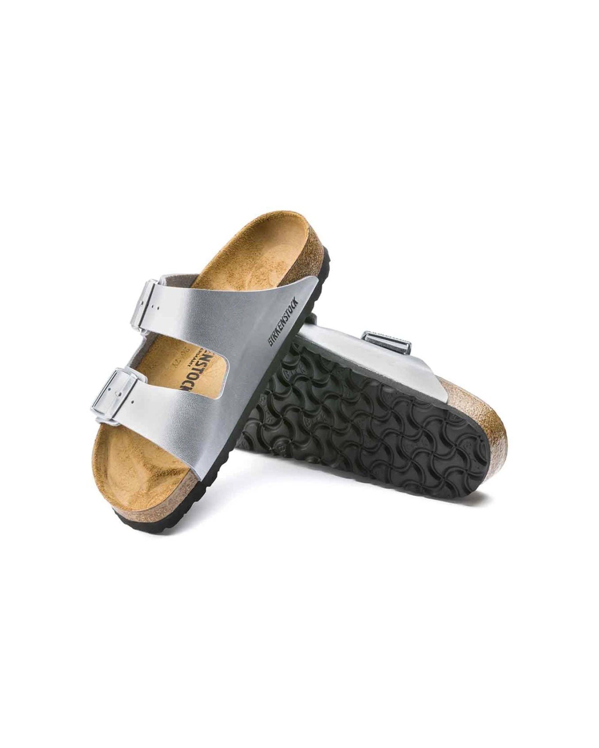 2 Birkenstock Arizona Birko-Flor Sandals Narrow Width SILVER, 2 of 6