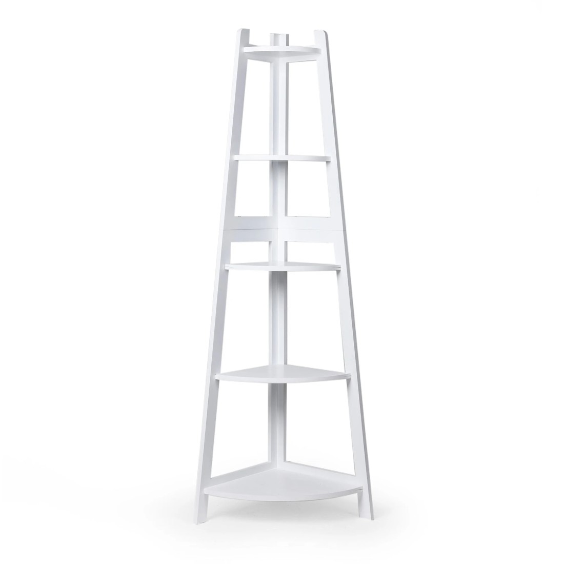 2 Levede 5 Tier Corner Shelf - White, 2 of 6