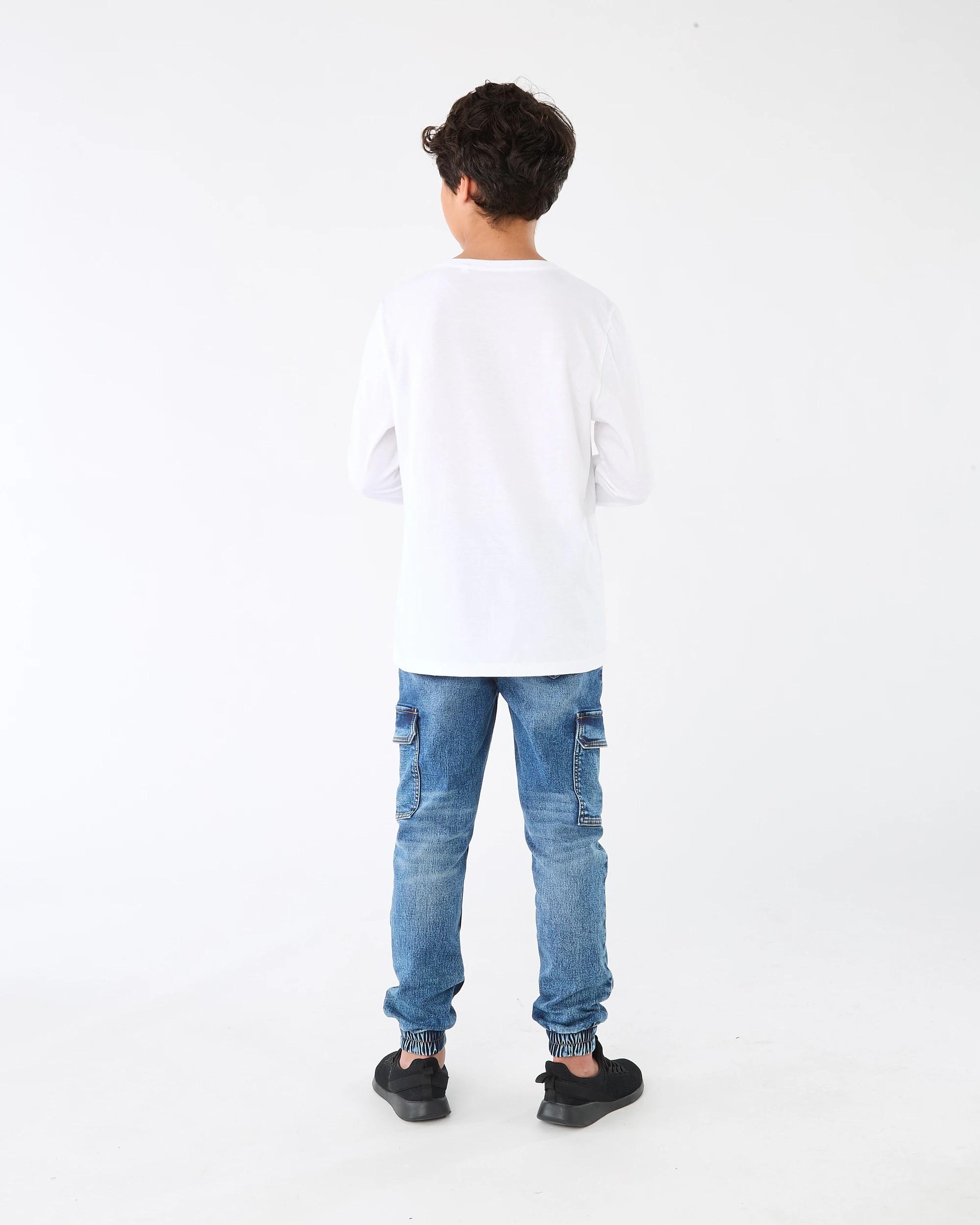 6 Long Sleeve Plain T-shirt White, 6 of 6