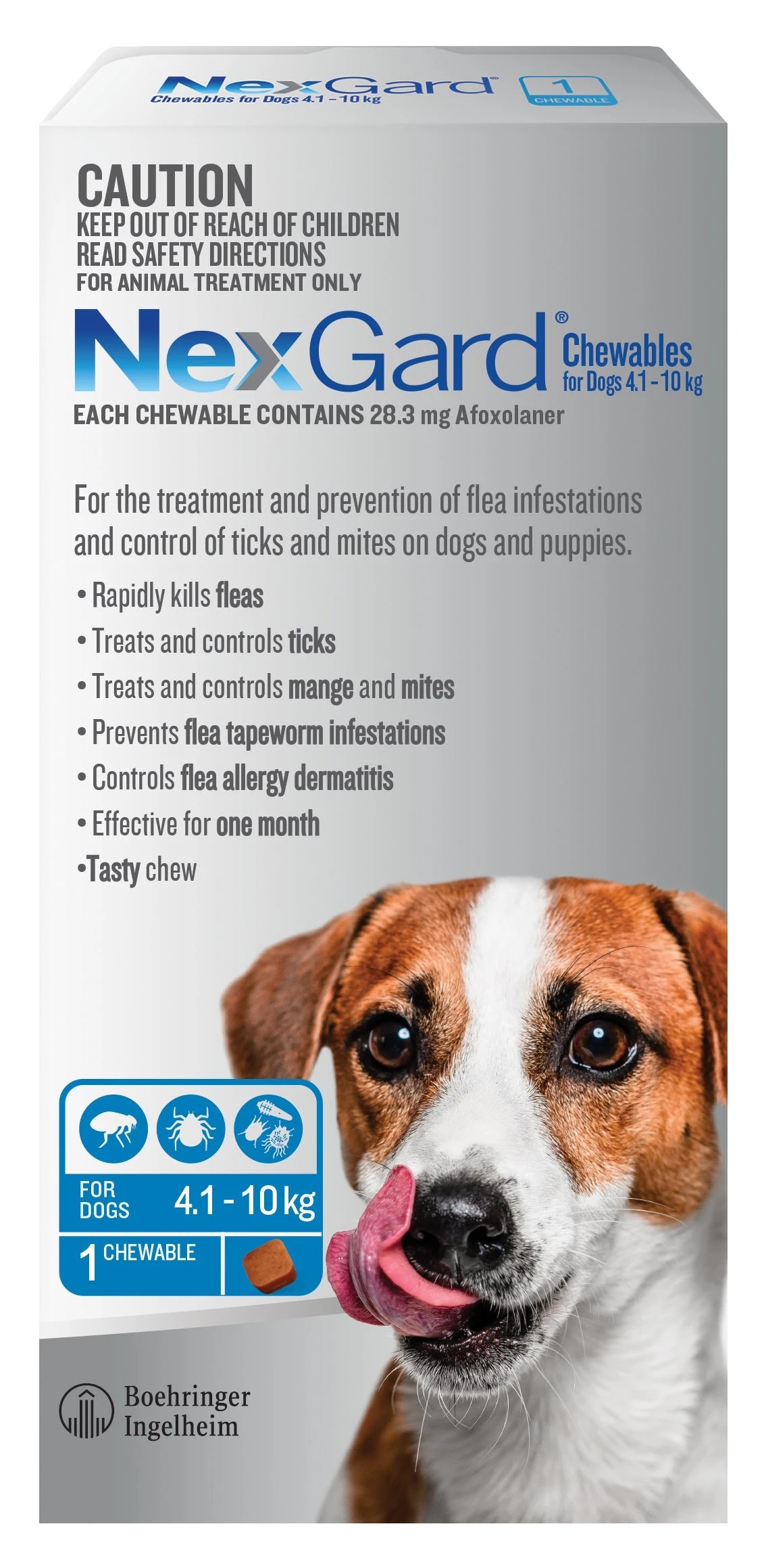 1 Nexgard For Dogs Blue Medium 4.1-10kg - 3 Months Supply, 1 of 2