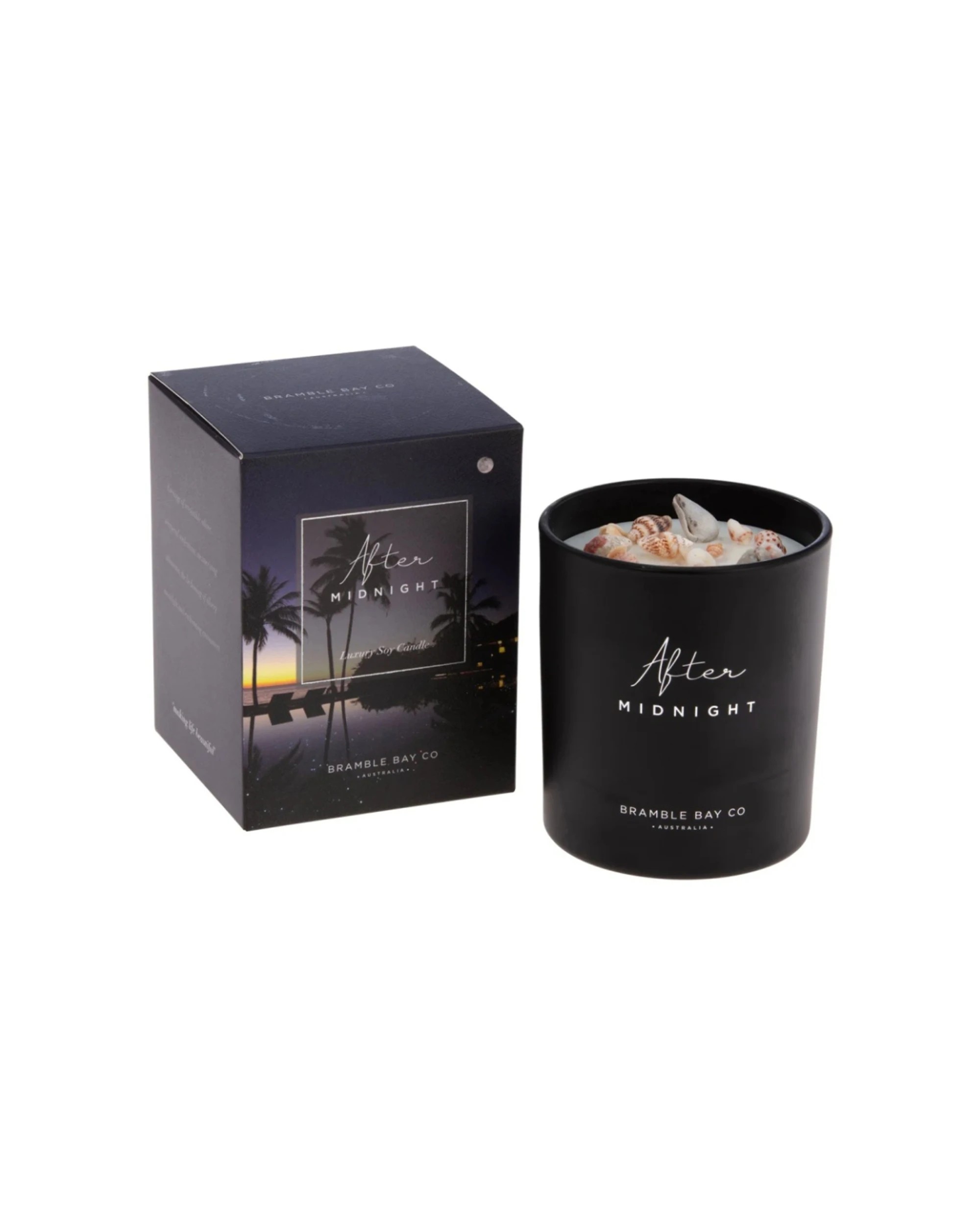 2 Bramble Bay Ocean After Dark Midnight Scented Soy Candle Home Fragrance With Decorations 300g - Black, 2 of 2