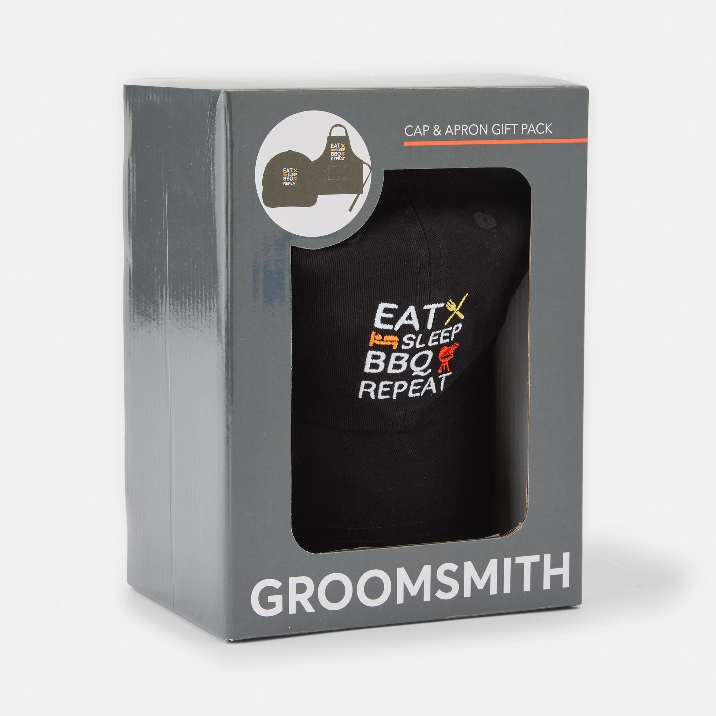 1 Groomsmith Cap and Apron Gift Pack BLACK, 1 of 4