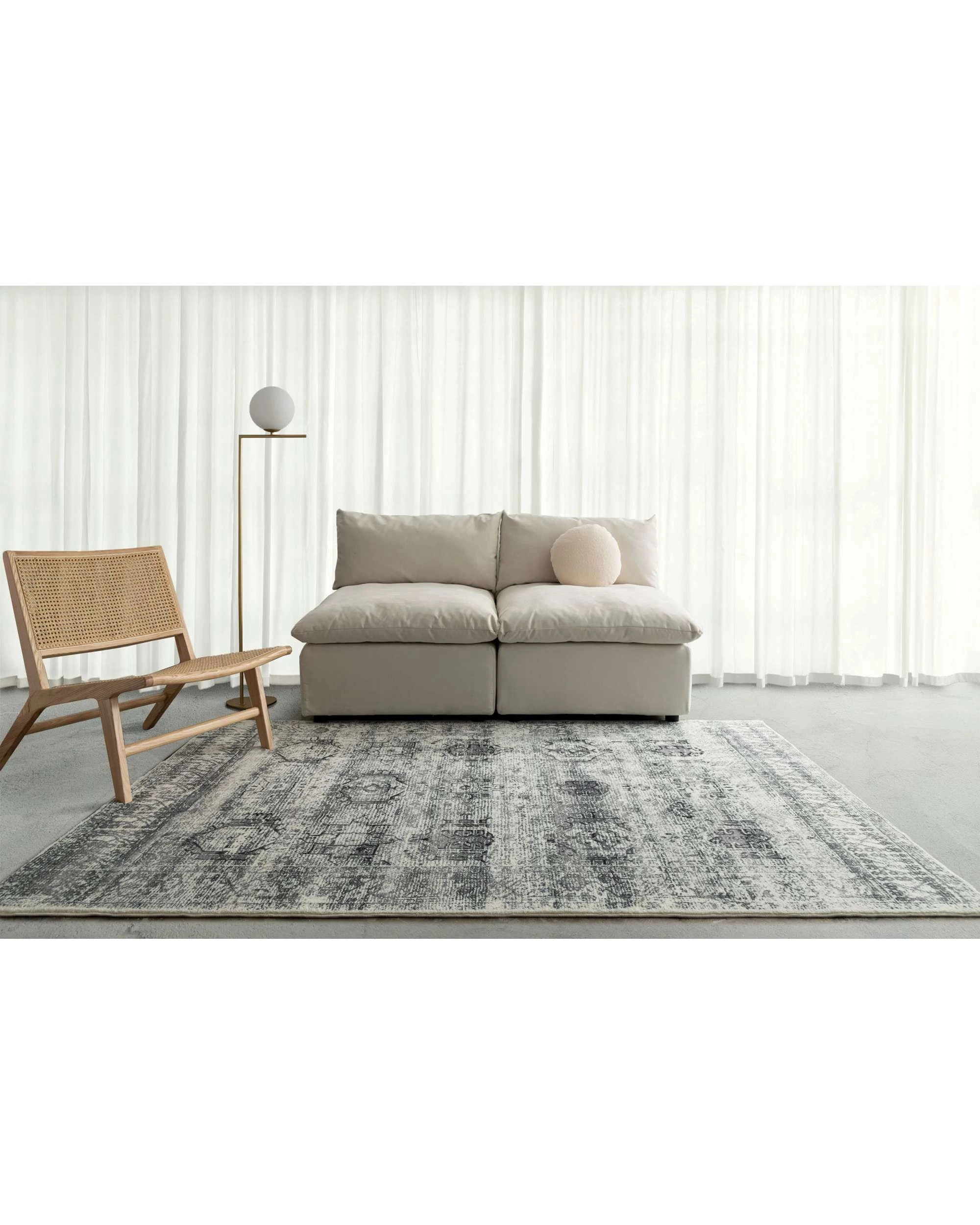 2 Loopsie Khana Tribal Washable Rug-330cm x 240cm - Grey, 2 of 6