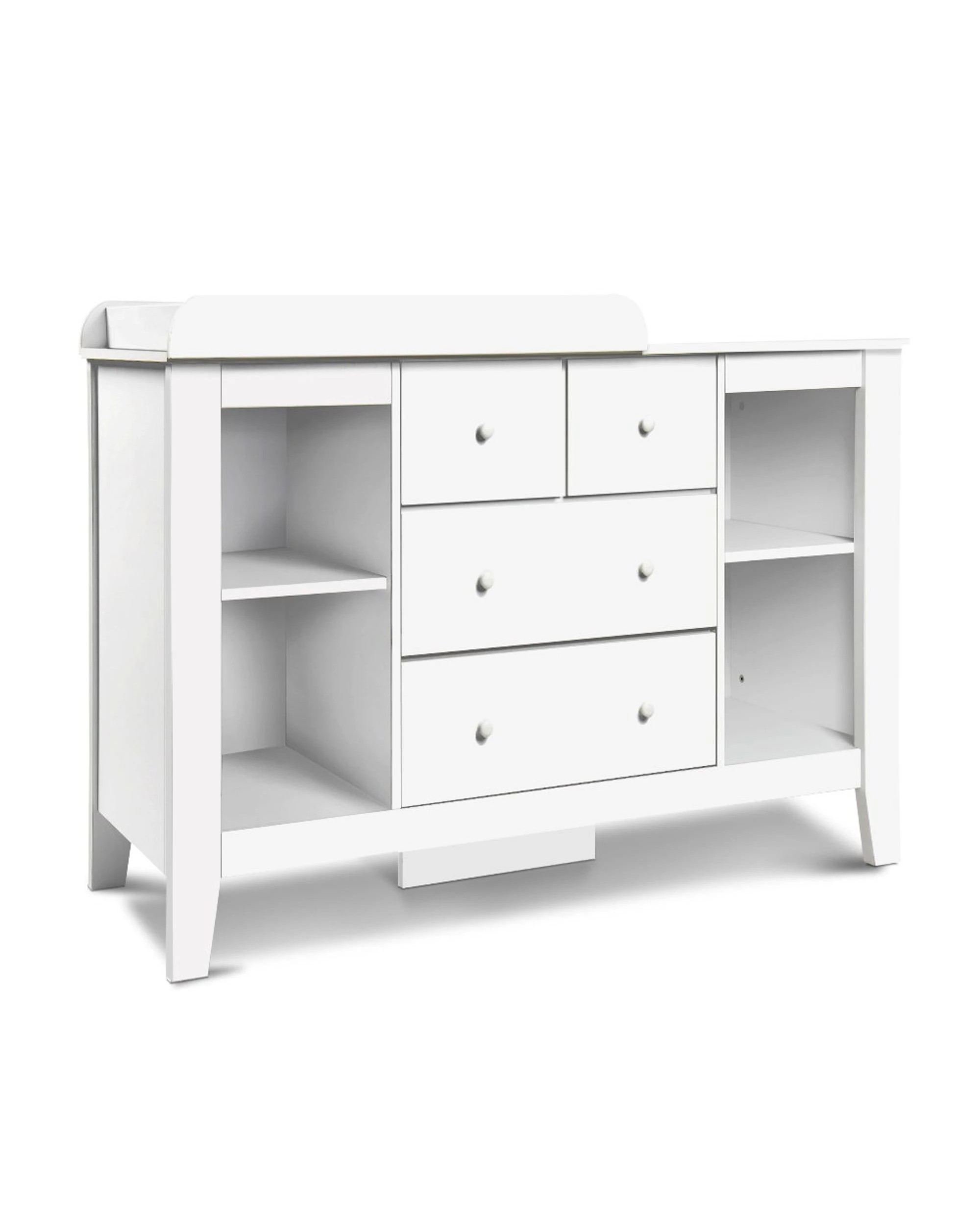 1 Keezi Baby Changing Table Diaper Station Drawers Chest Cabinet Nursery Furniture - White, 1 of 10